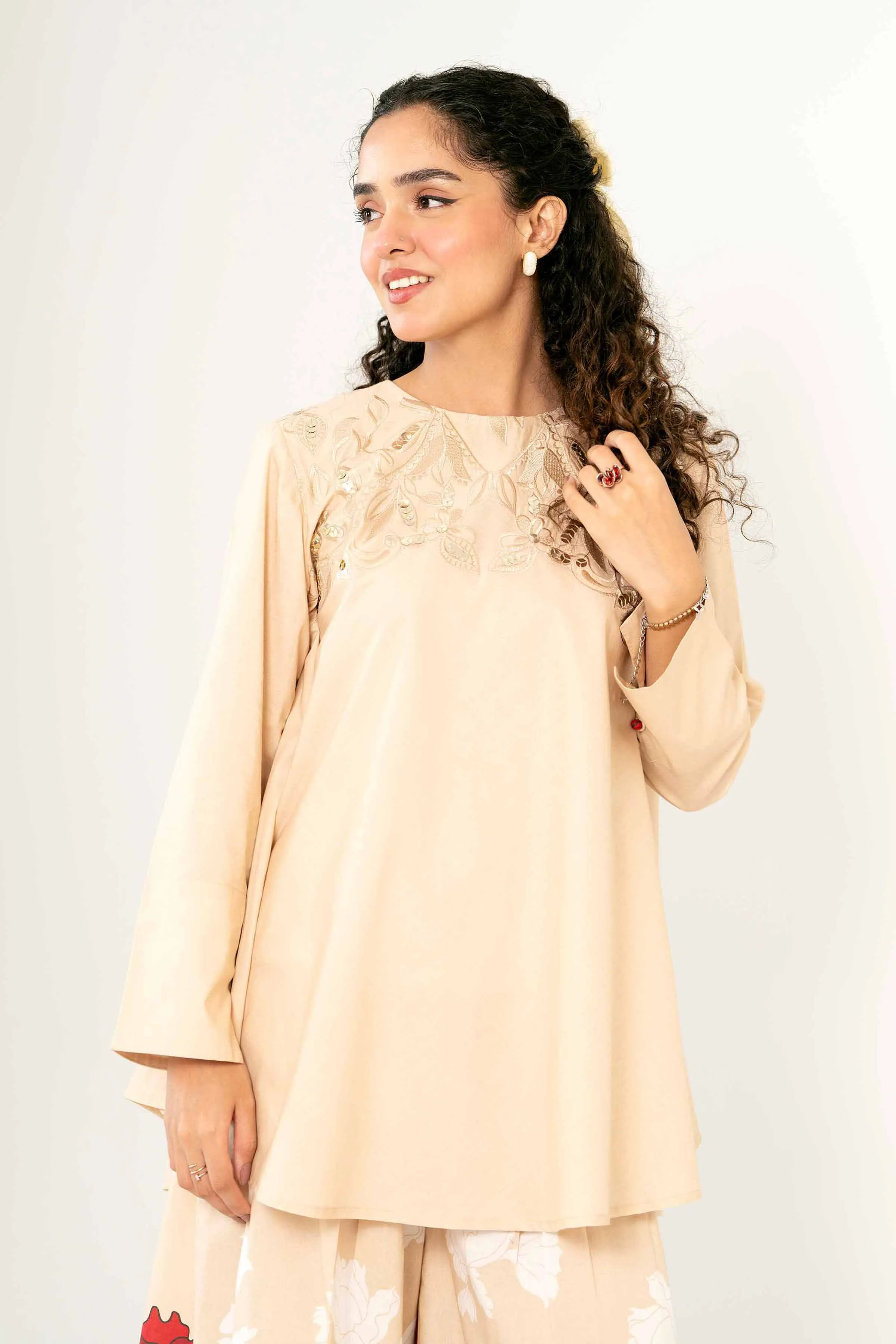 2 Piece - Printed Embroidered Suit - AS25-35