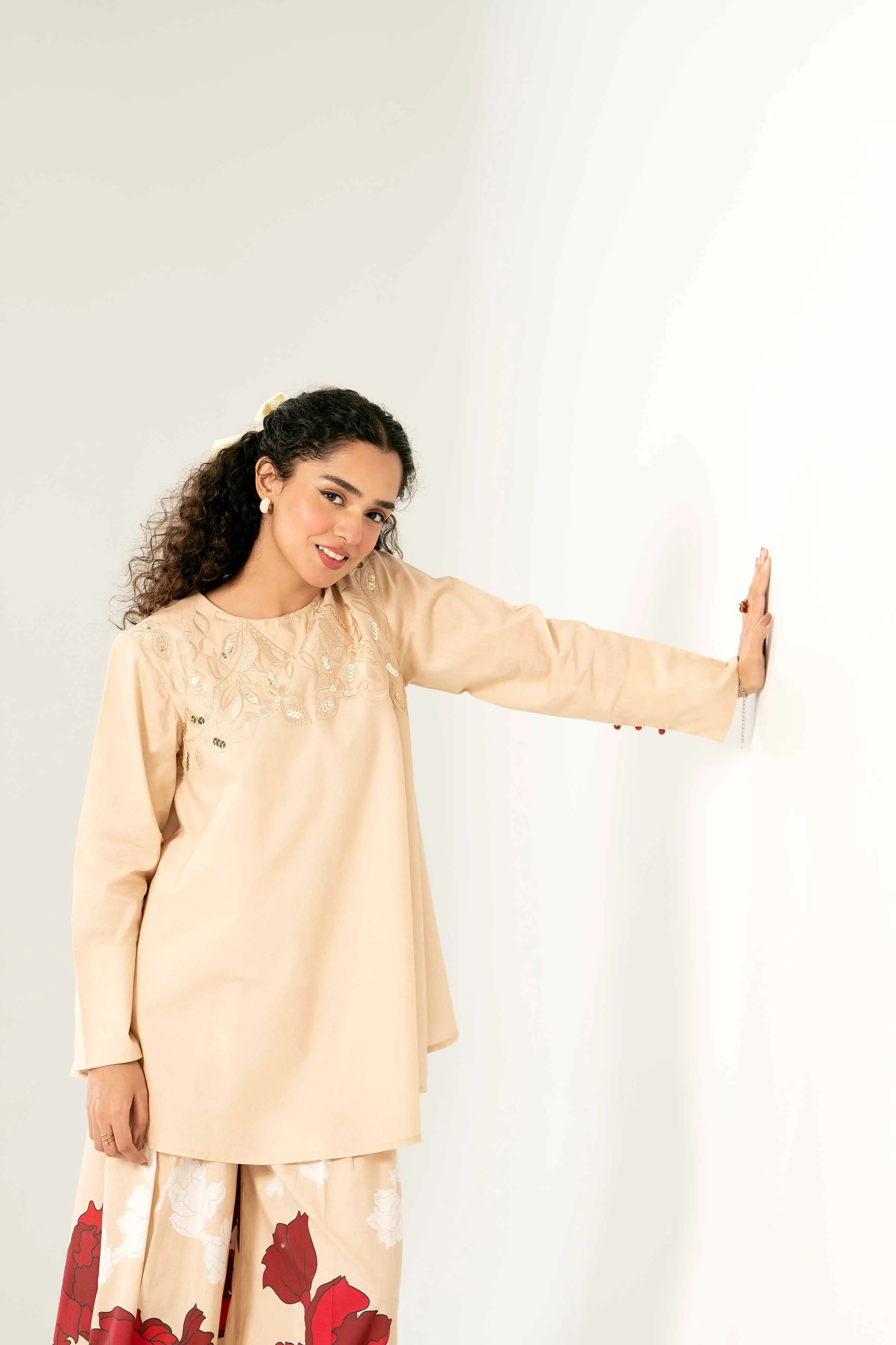 2 Piece - Printed Embroidered Suit - AS25-35