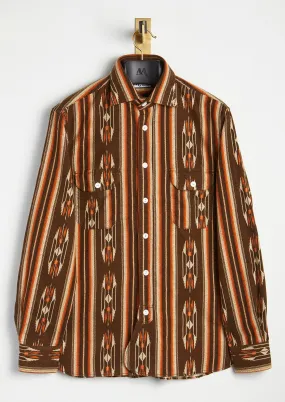 AANTERO NAVAJO ORANGE COTTON FLANNEL SHIRT