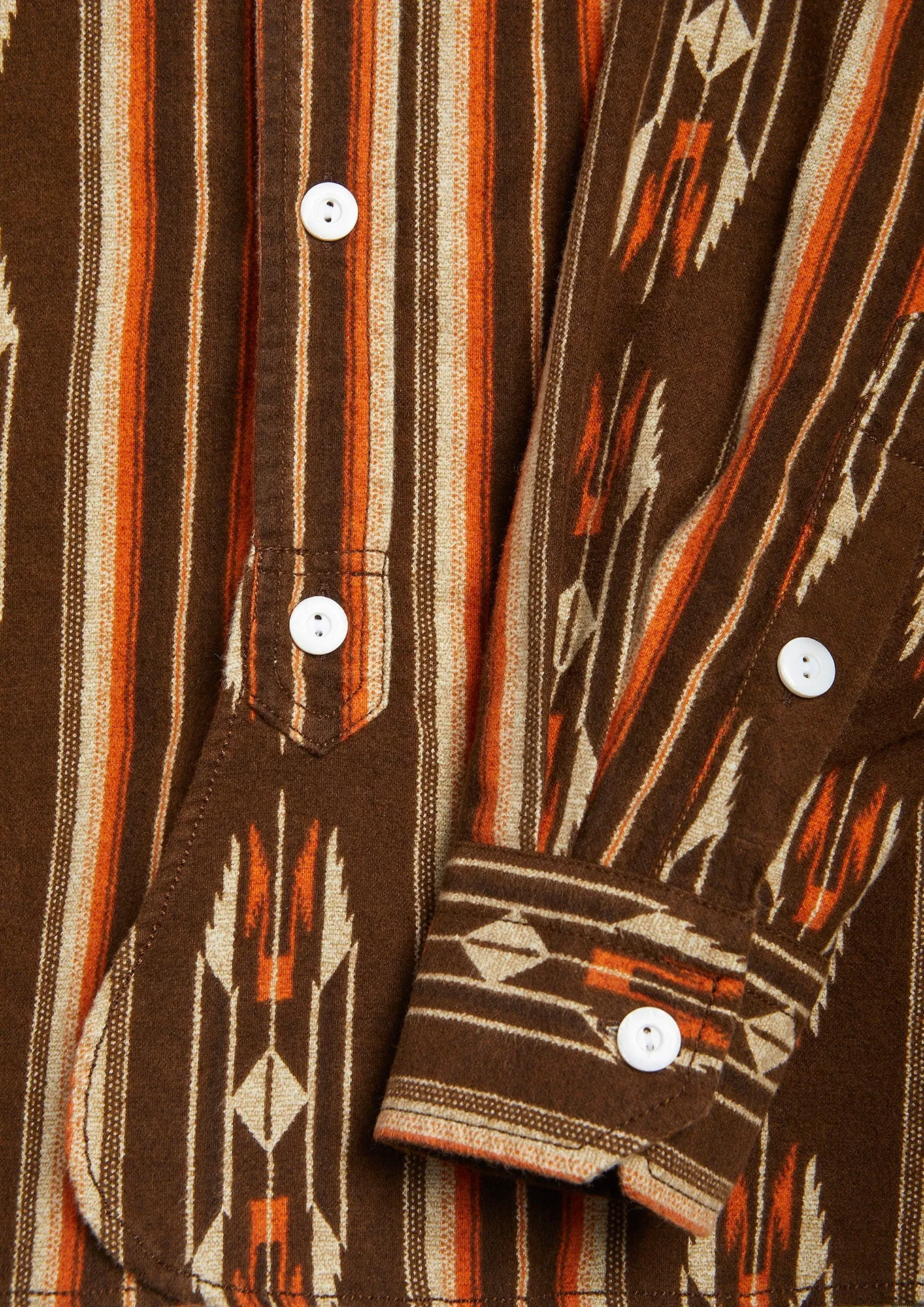 AANTERO NAVAJO ORANGE COTTON FLANNEL SHIRT