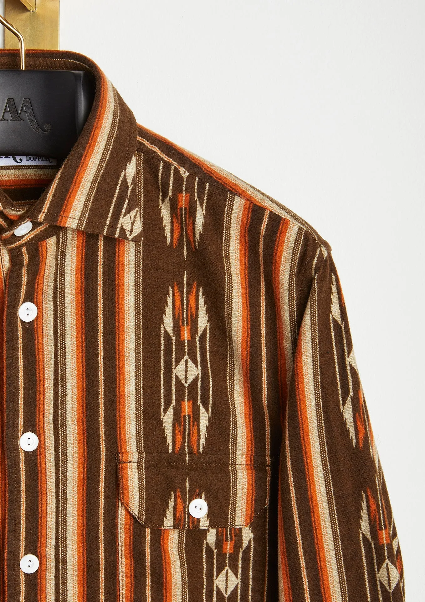 AANTERO NAVAJO ORANGE COTTON FLANNEL SHIRT