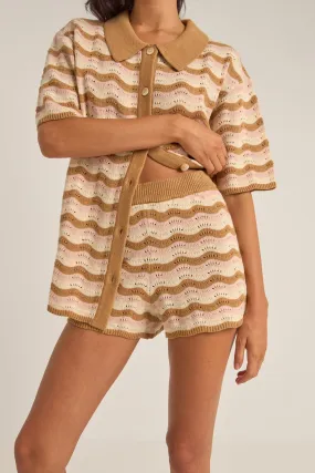 Aries Stripe Knit Short Natural