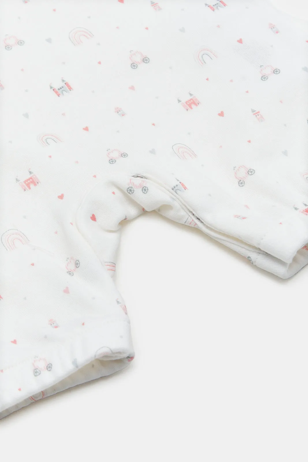 Baby Pink Print T-Shirt And Dungaree Set (2 Piece)