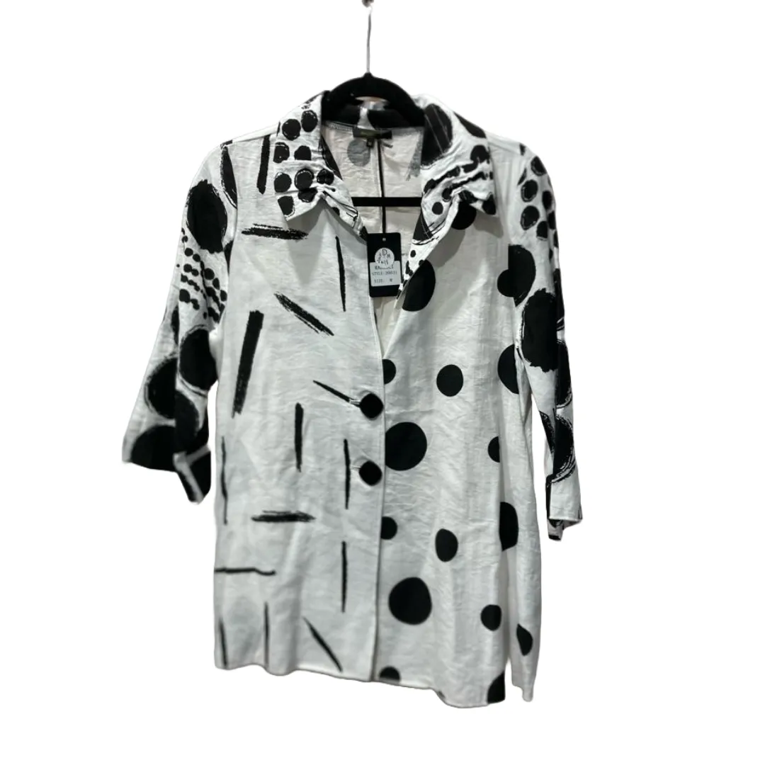 Black and White Shirt With Polka Dot Patterns
