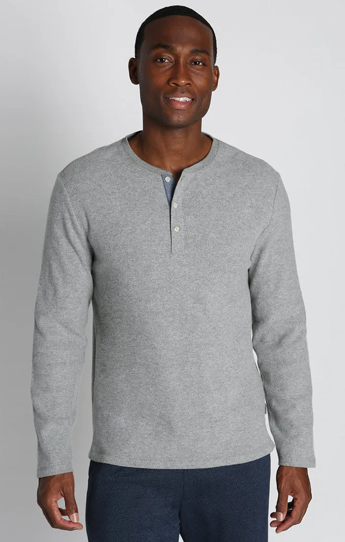 Brushed Waffle Fleece Henley