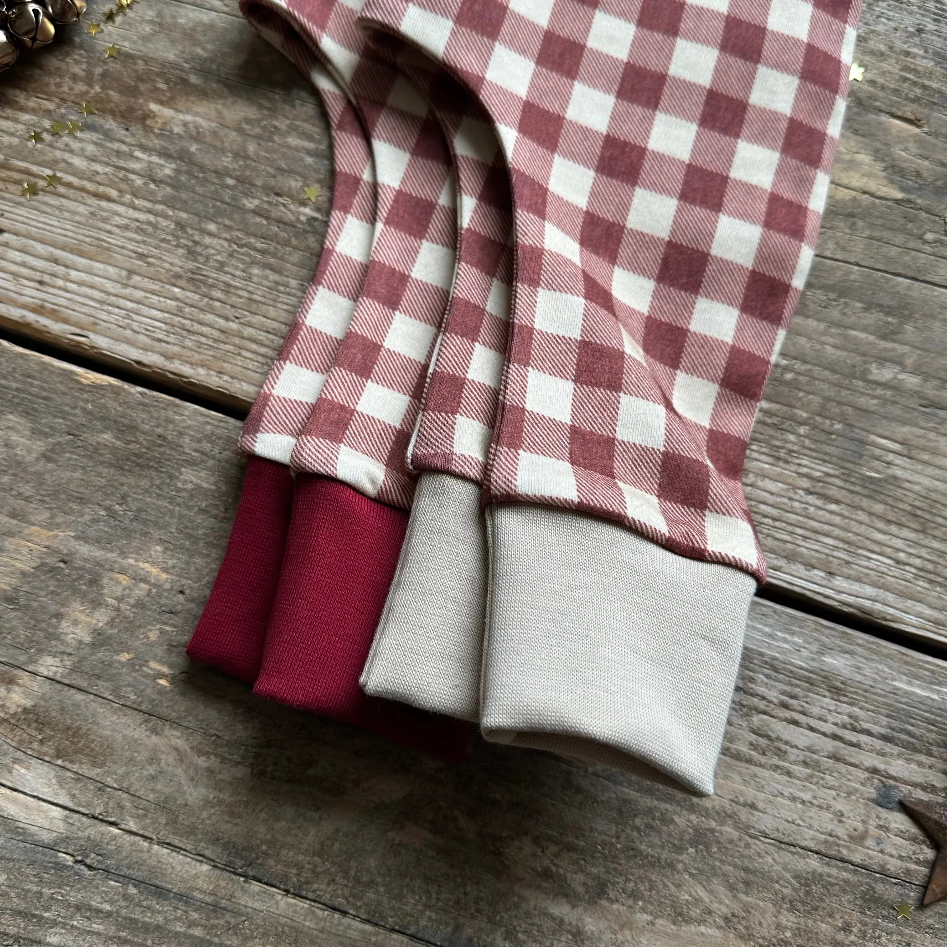 Burgundy Check BeeJamas | Short