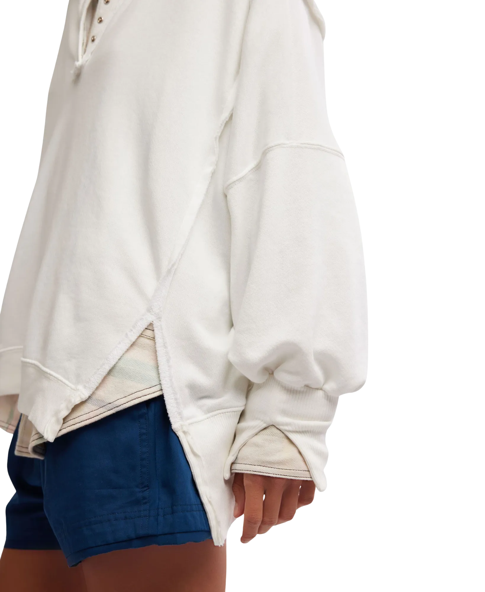 Camden Henley 1/4 Zip Sweatshirt in Optic White