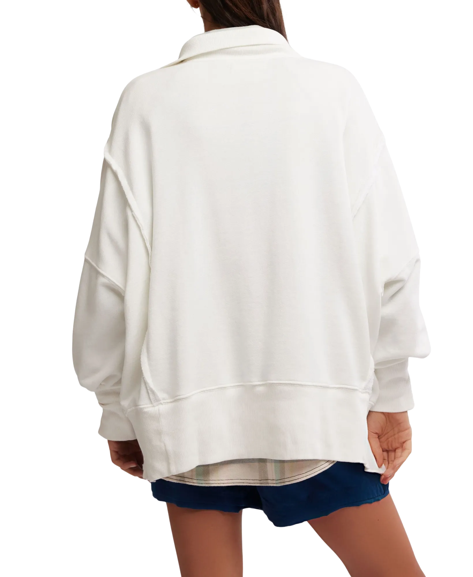 Camden Henley 1/4 Zip Sweatshirt in Optic White