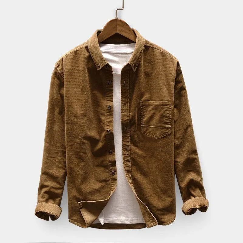 Cotton Linen Long Sleeve Slim Fit Shirt
