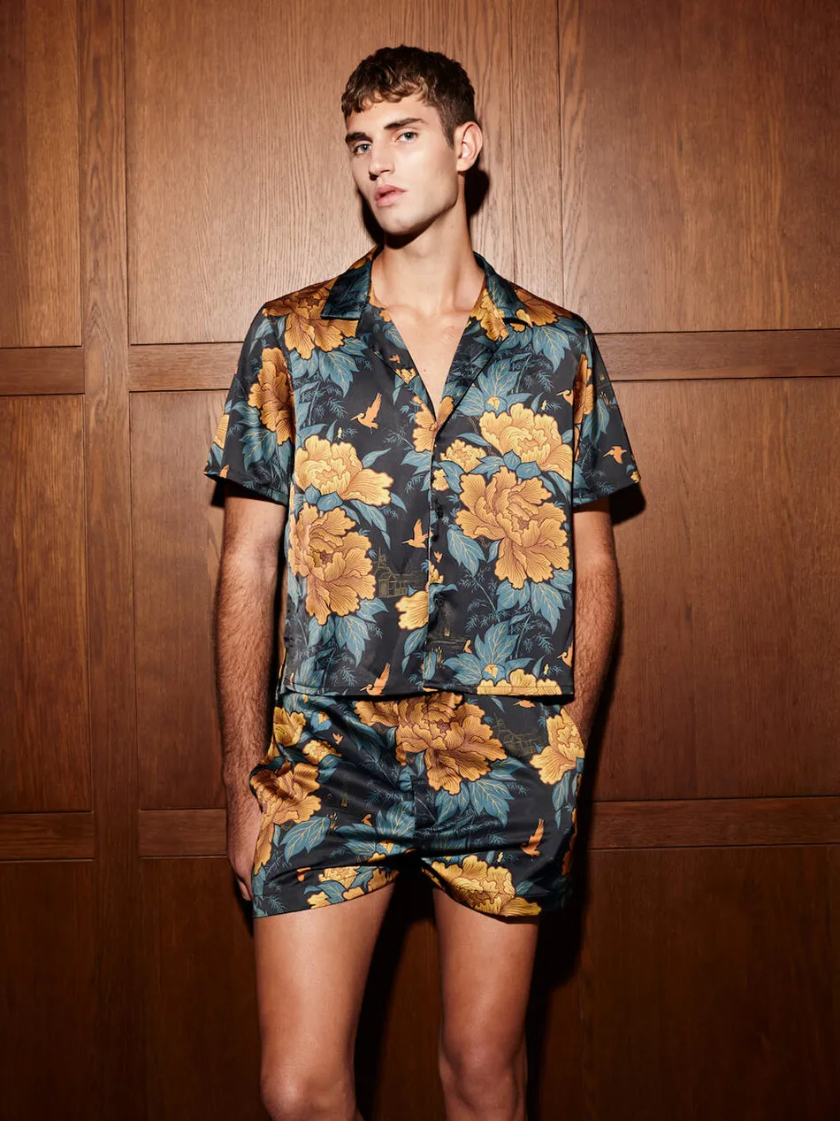 Divine Savages X Byroses All Gender Satin Short Sleeve Shirt