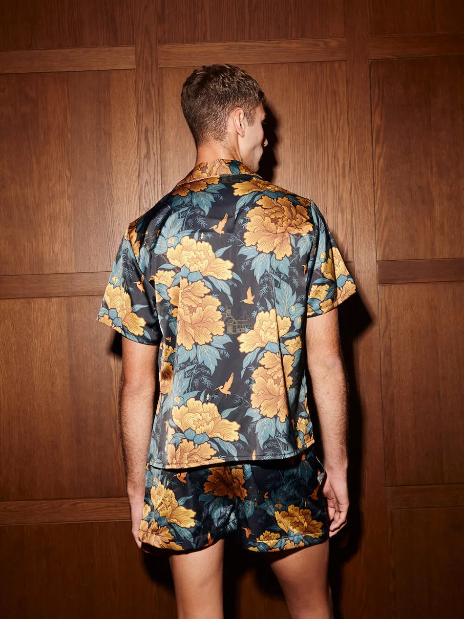 Divine Savages X Byroses All Gender Satin Short Sleeve Shirt