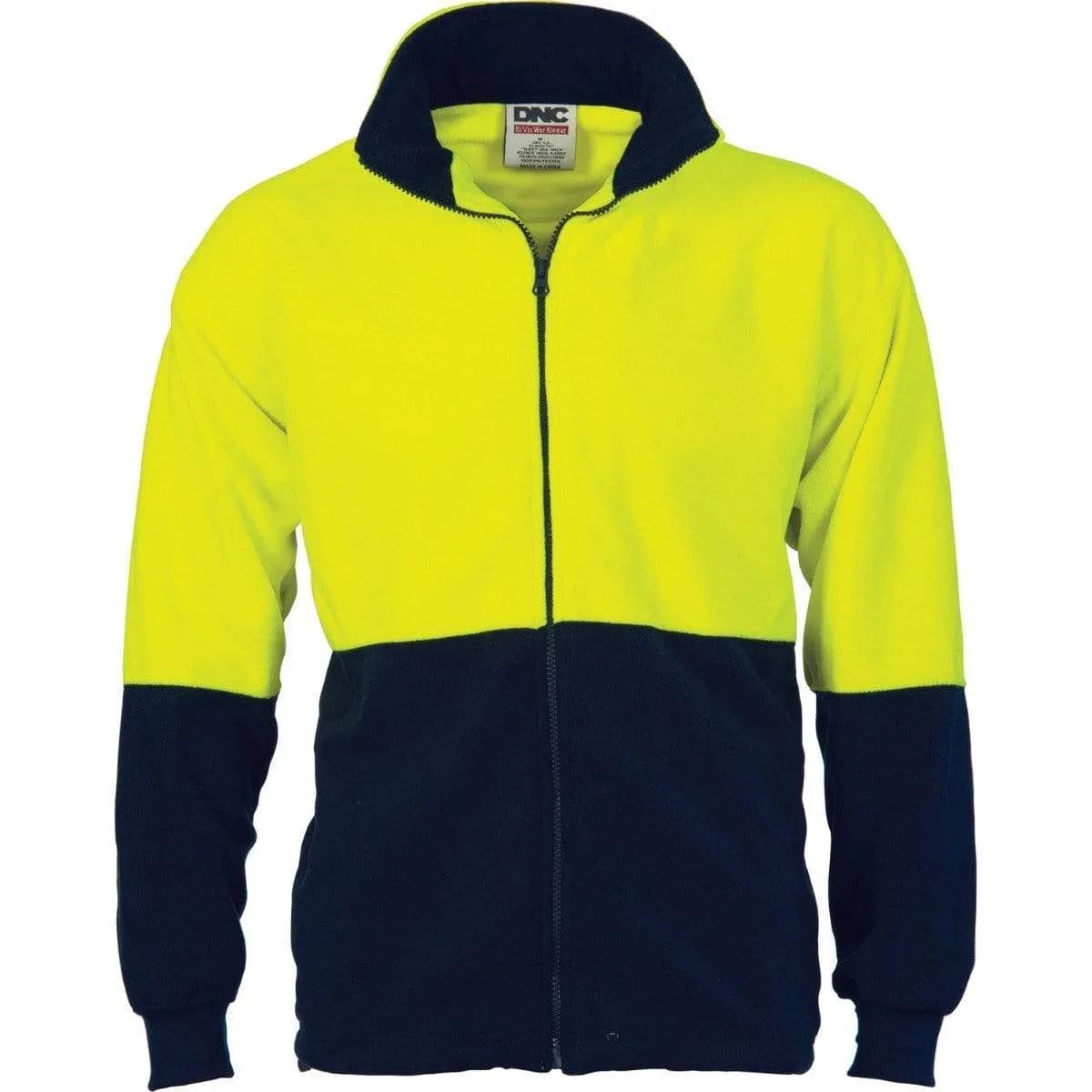 Dnc Workwear Hi-vis Two Tone Full Zip Polar Fleece - 3827