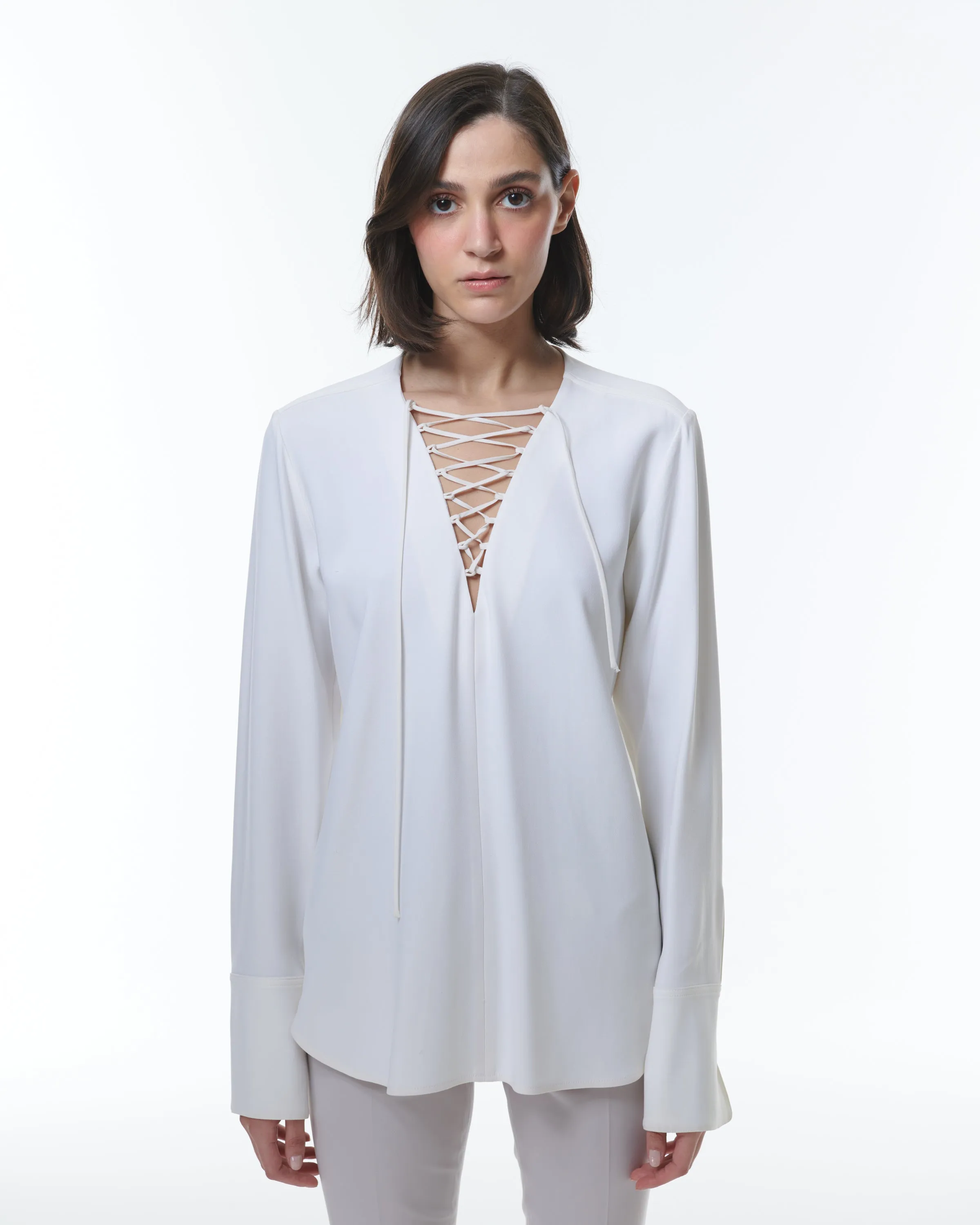Eudora Lace-Up Blouse