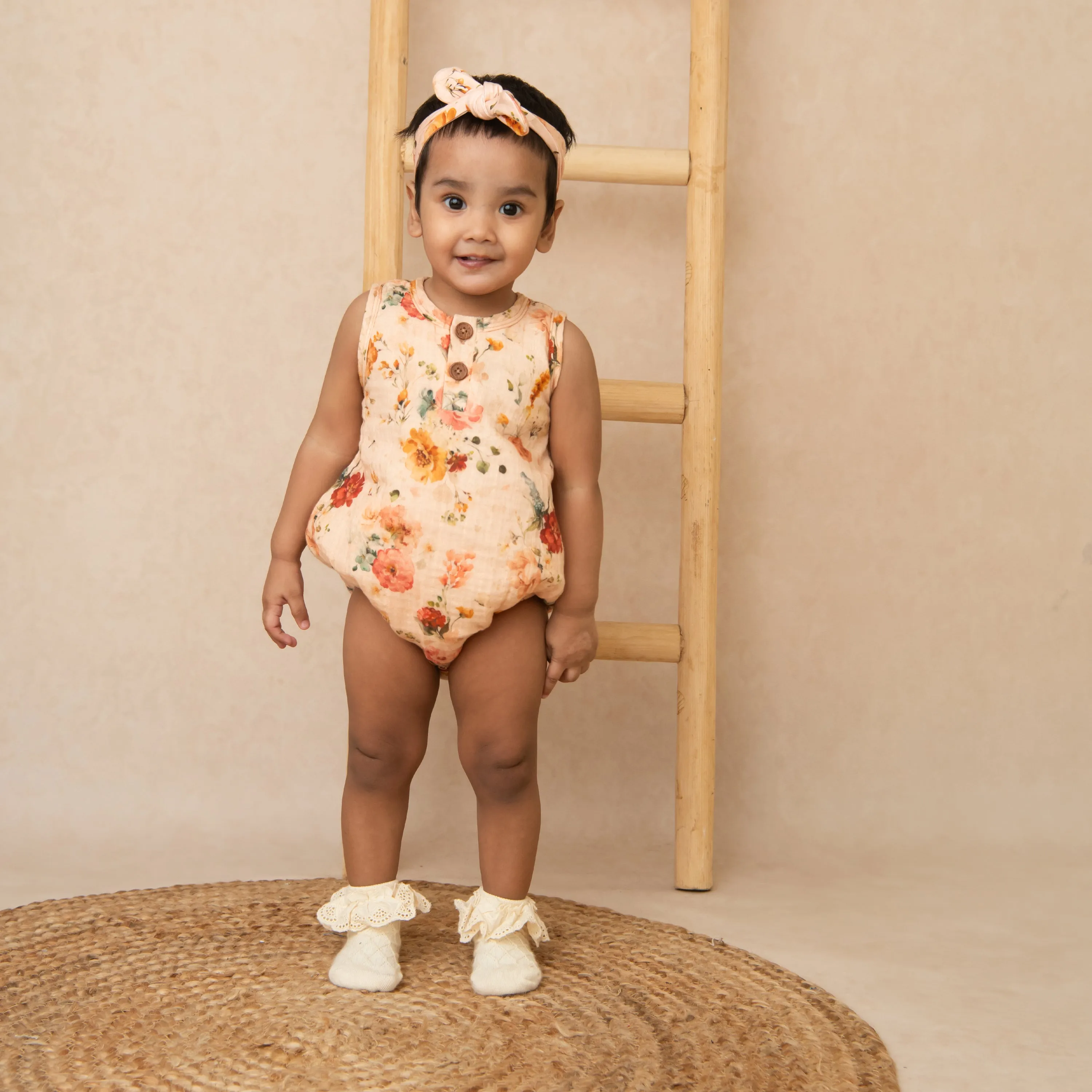 Flora Organic Muslin Bubble Romper