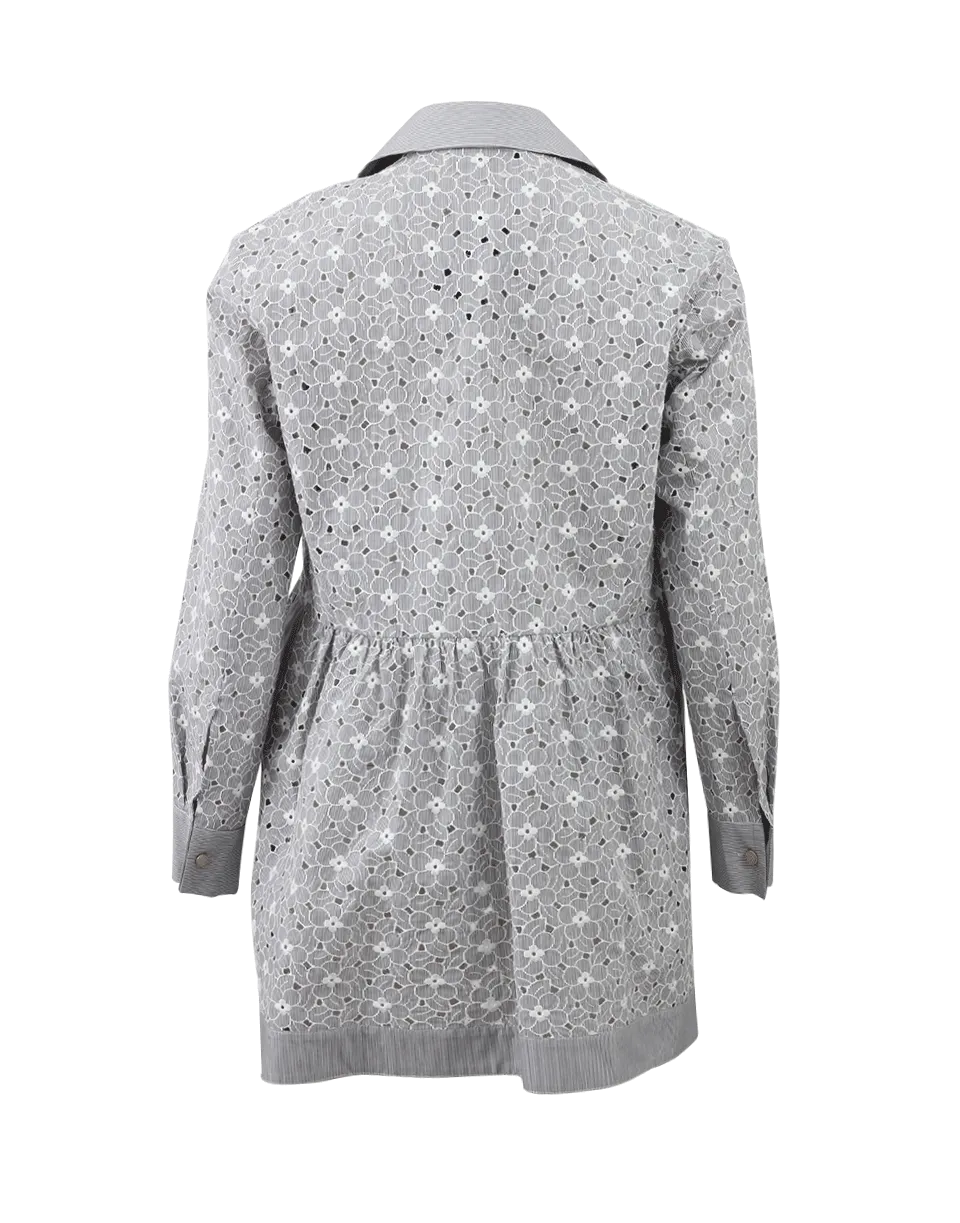 Floral Broderie Henley Blouse