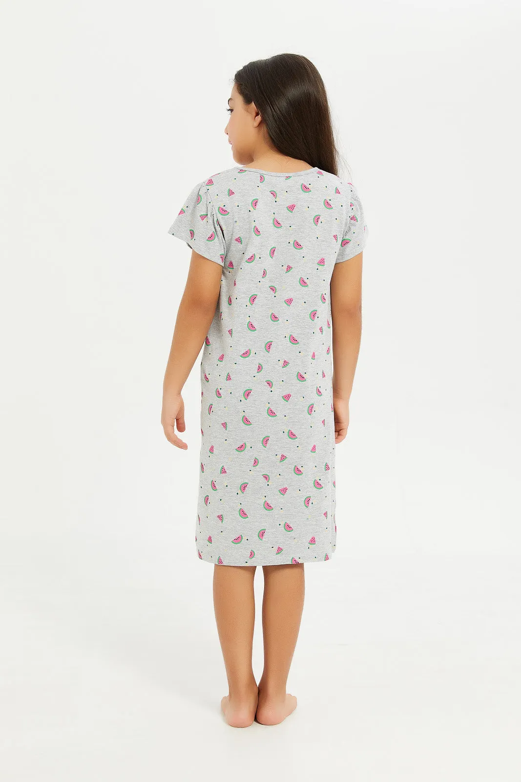 Girls Grey Water Melon Night Shirt