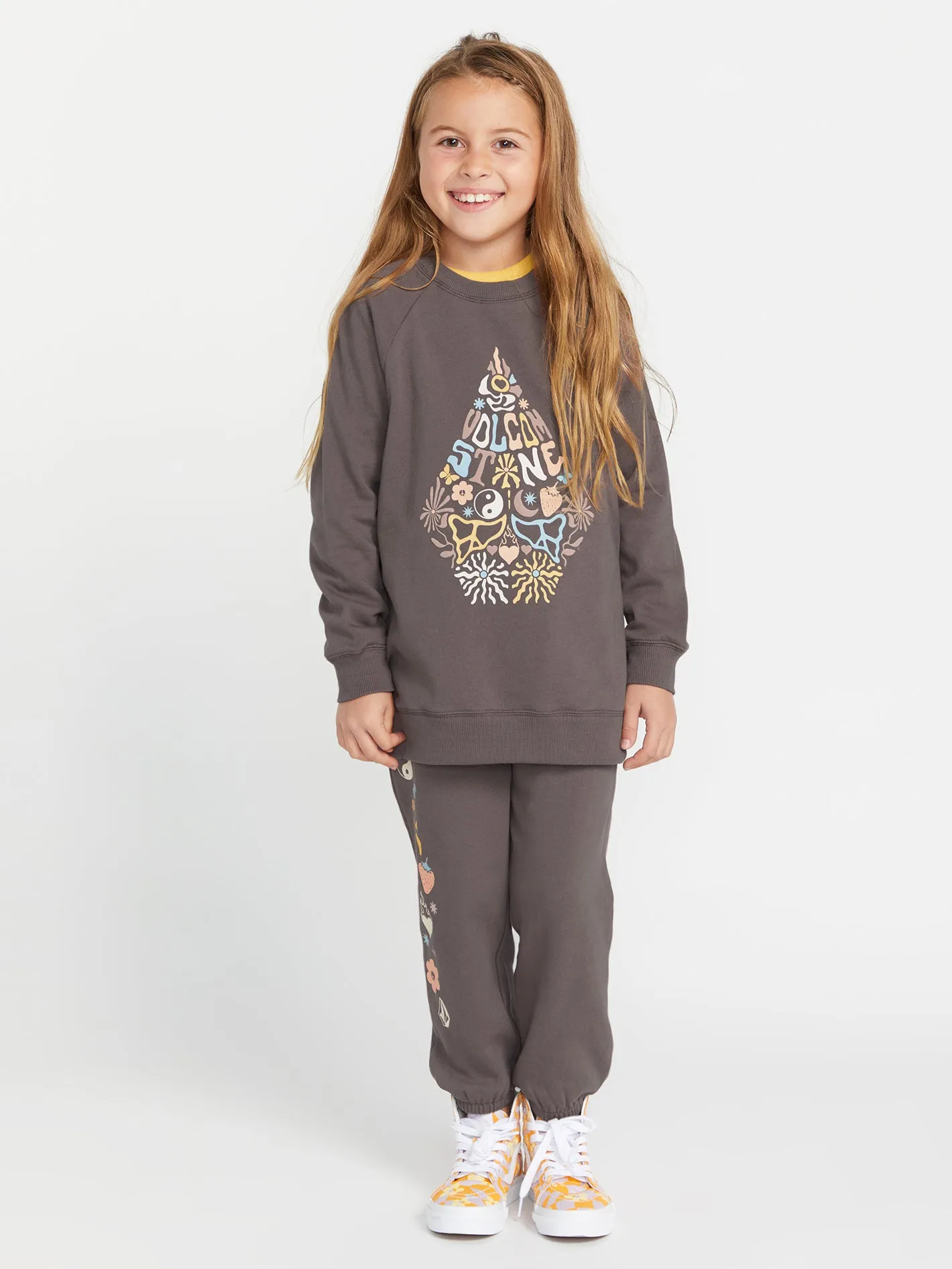 Girls Truly Stokin Boyfriend Crew Sweatshirt - Slate Grey