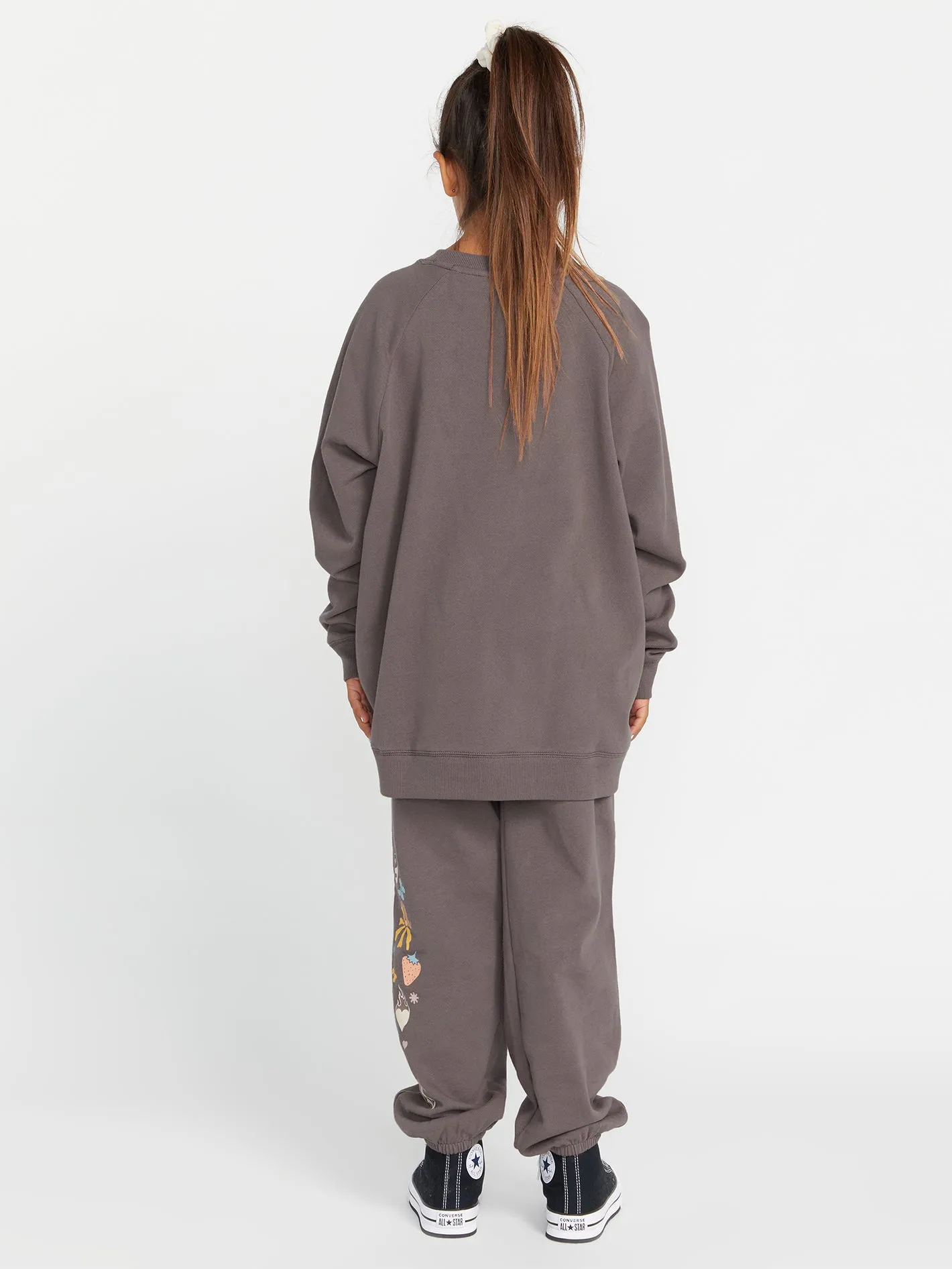 Girls Truly Stokin Boyfriend Crew Sweatshirt - Slate Grey