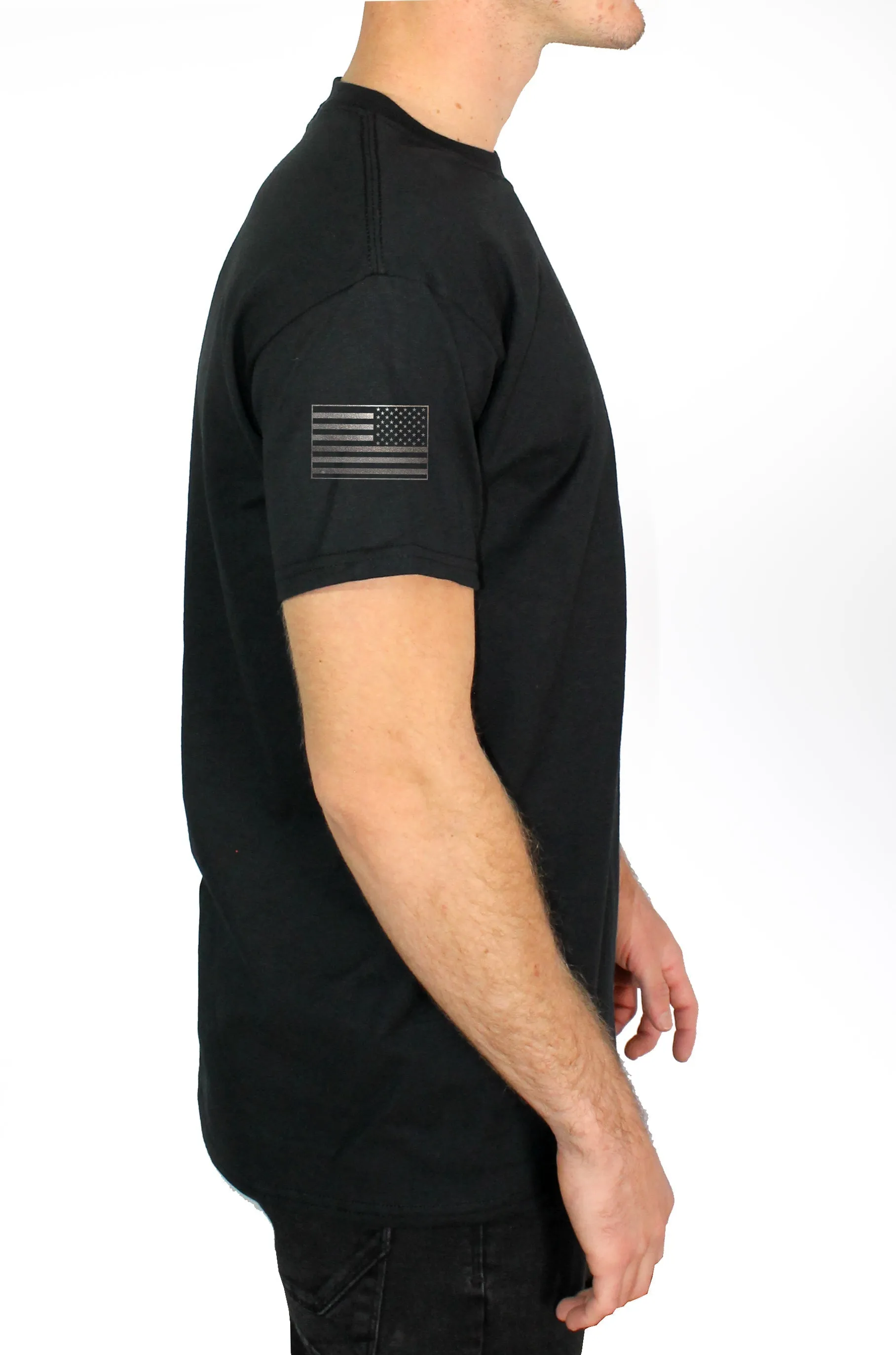 Grey Hellhound 50-50 Blend Black Unisex PT Short Sleeve Shirt. Approved for PT