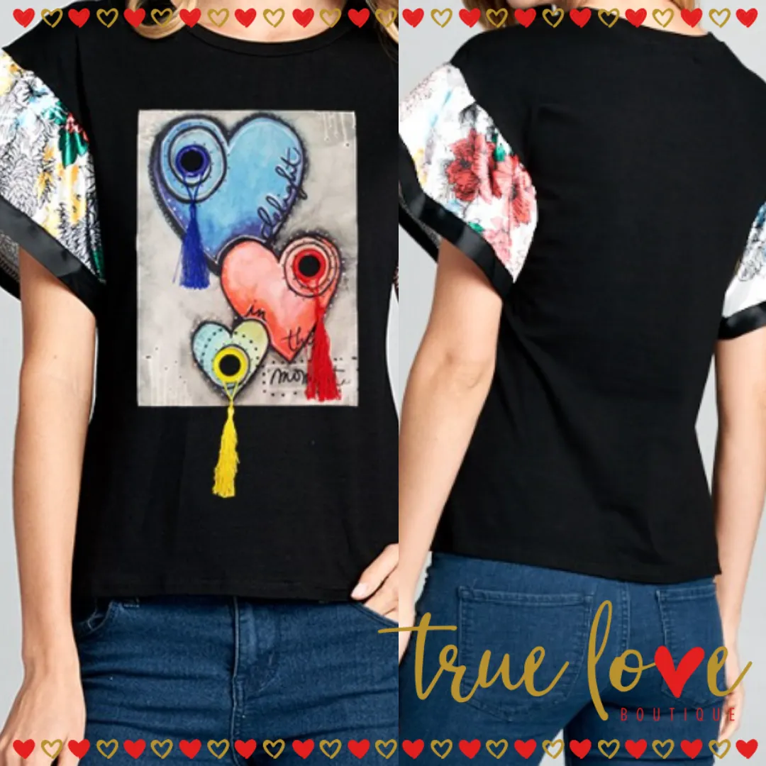 Hearts Fashion Graphic Top