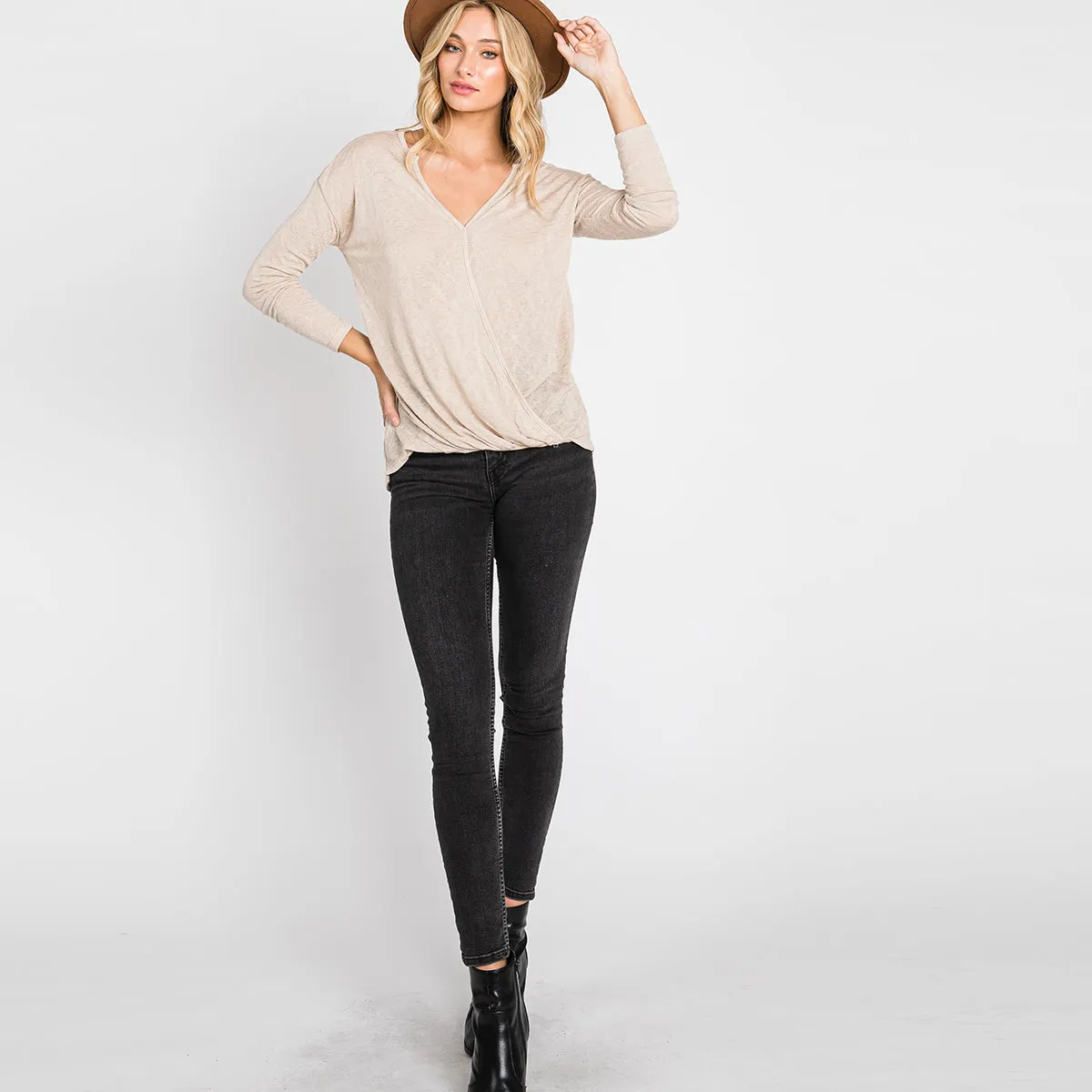 High-Low Delight Wrap Top