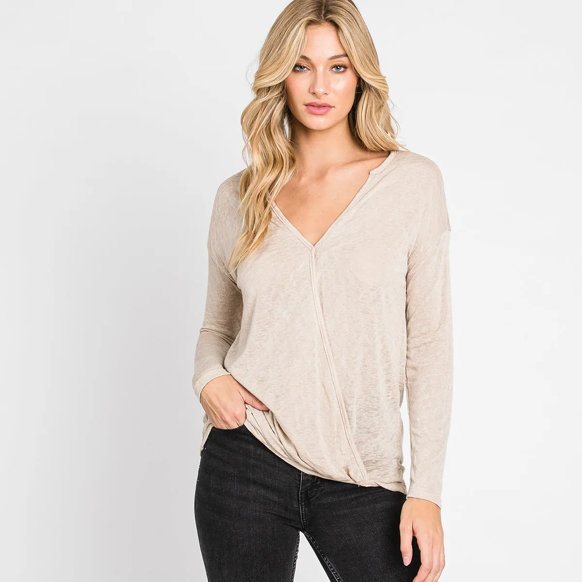 High-Low Delight Wrap Top