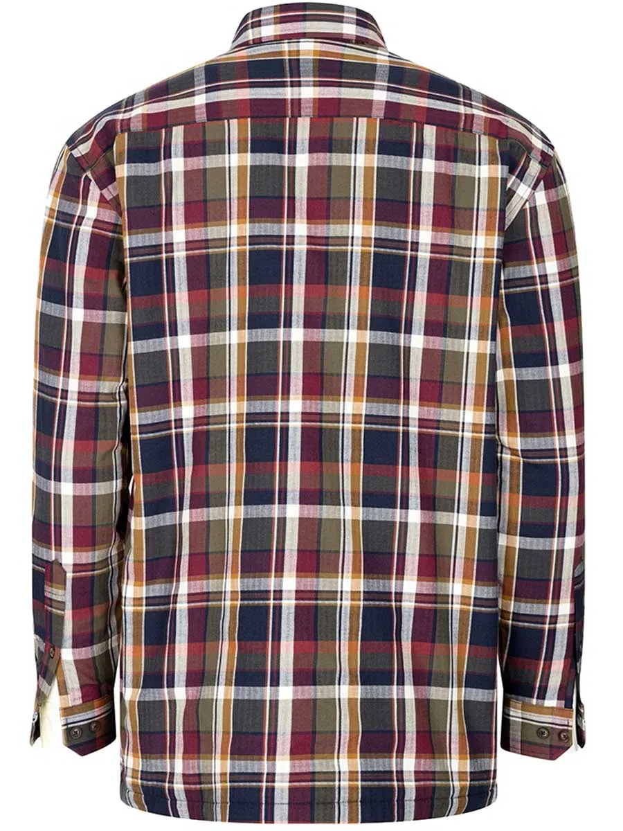 HOGGS OF FIFE Arran Microfleece Lined Cotton Shirt - Mens - Wine / Olive Check