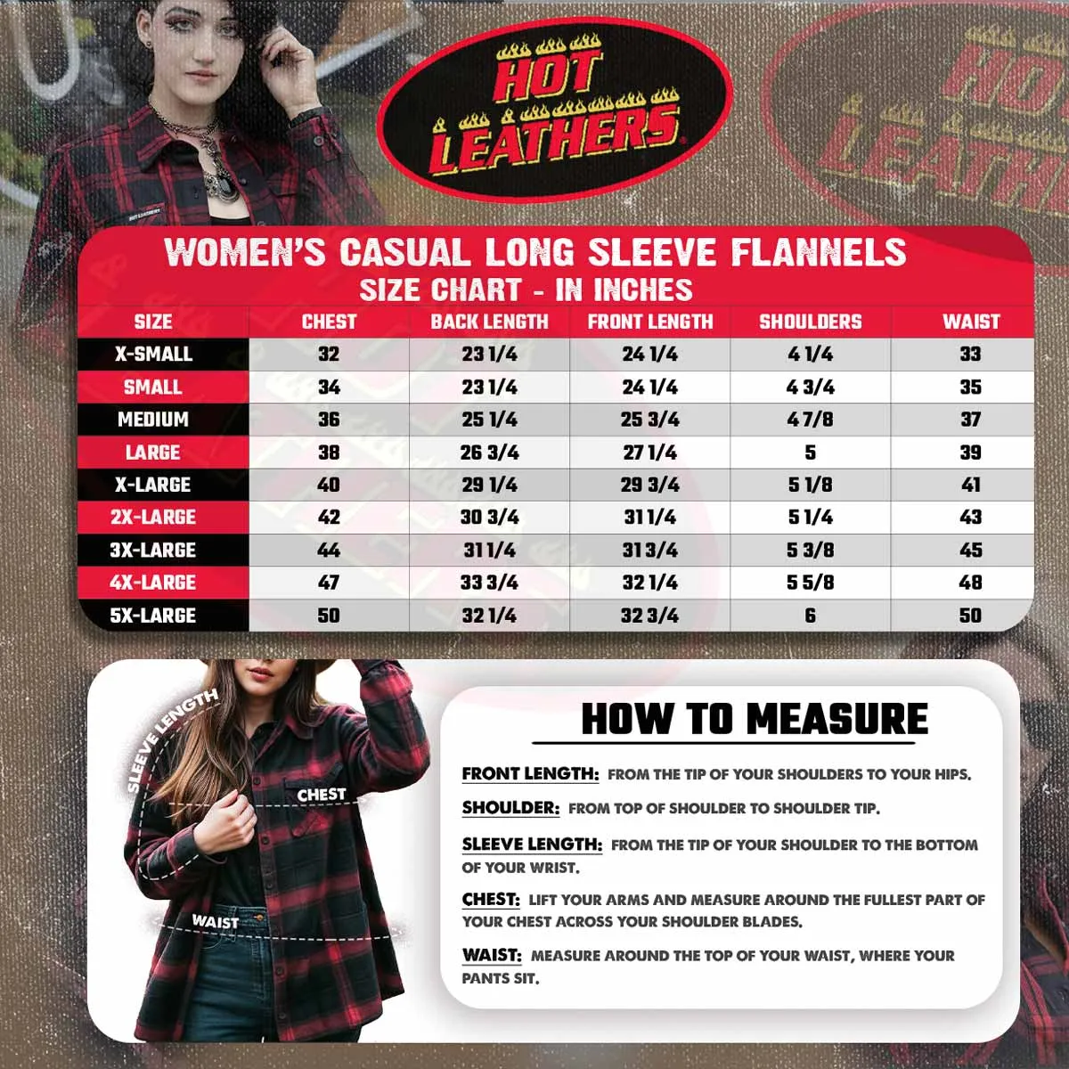 Hot Leathers FLL3006 Ladies 'Voodoo' Flannel Long Sleeve Shirt