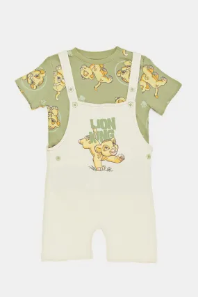 Infant Boys Green Lion King Dungaree Set (2 Piece)