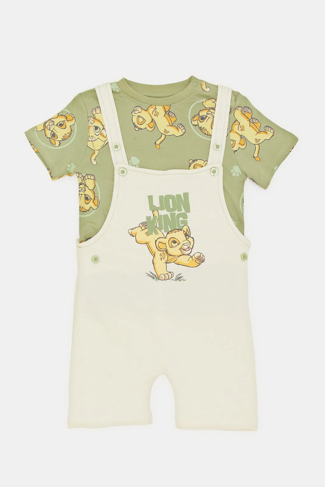 Infant Boys Green Lion King Dungaree Set (2 Piece)