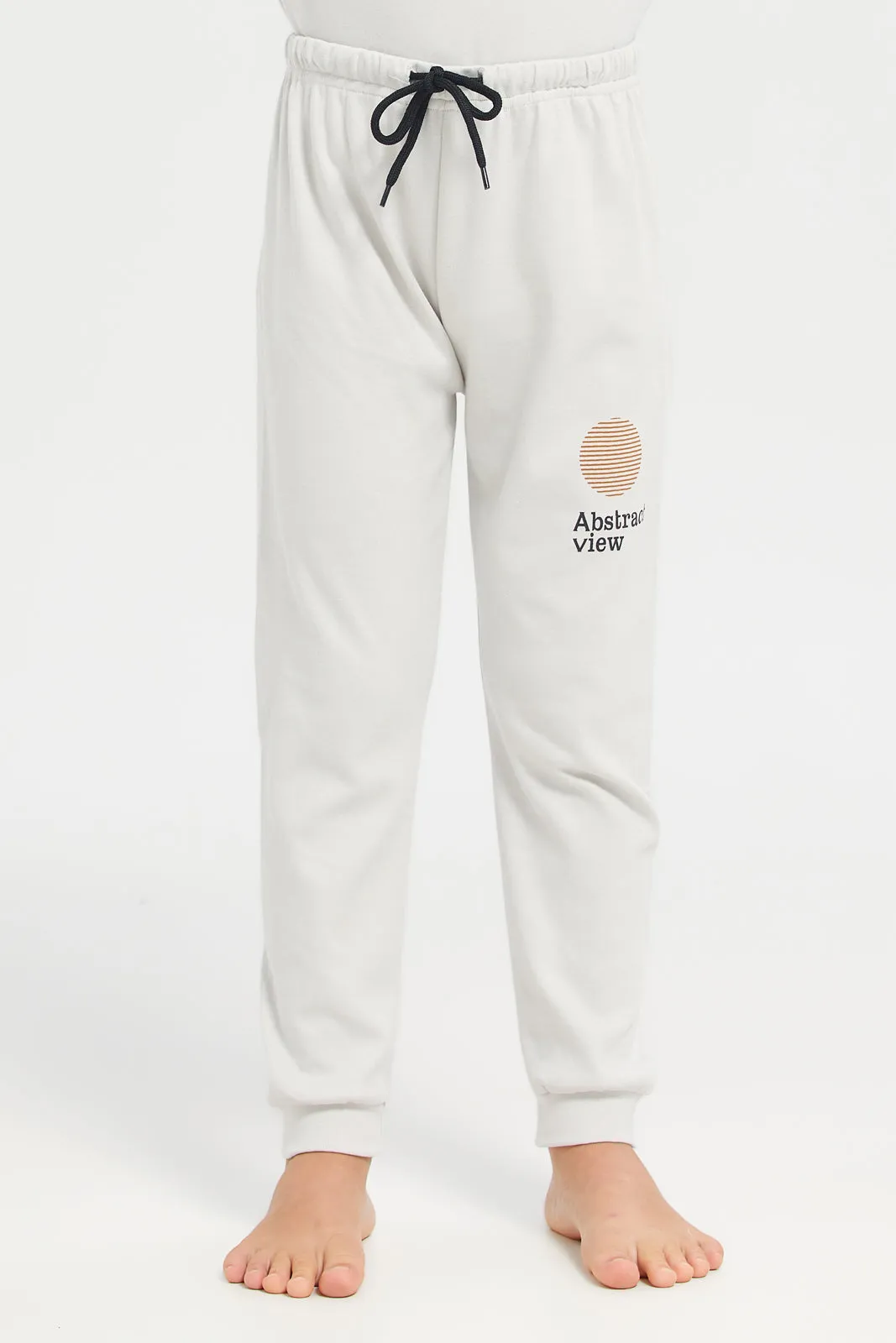 Junior Boys Ivory Tshirt & Pajama Nightsuit