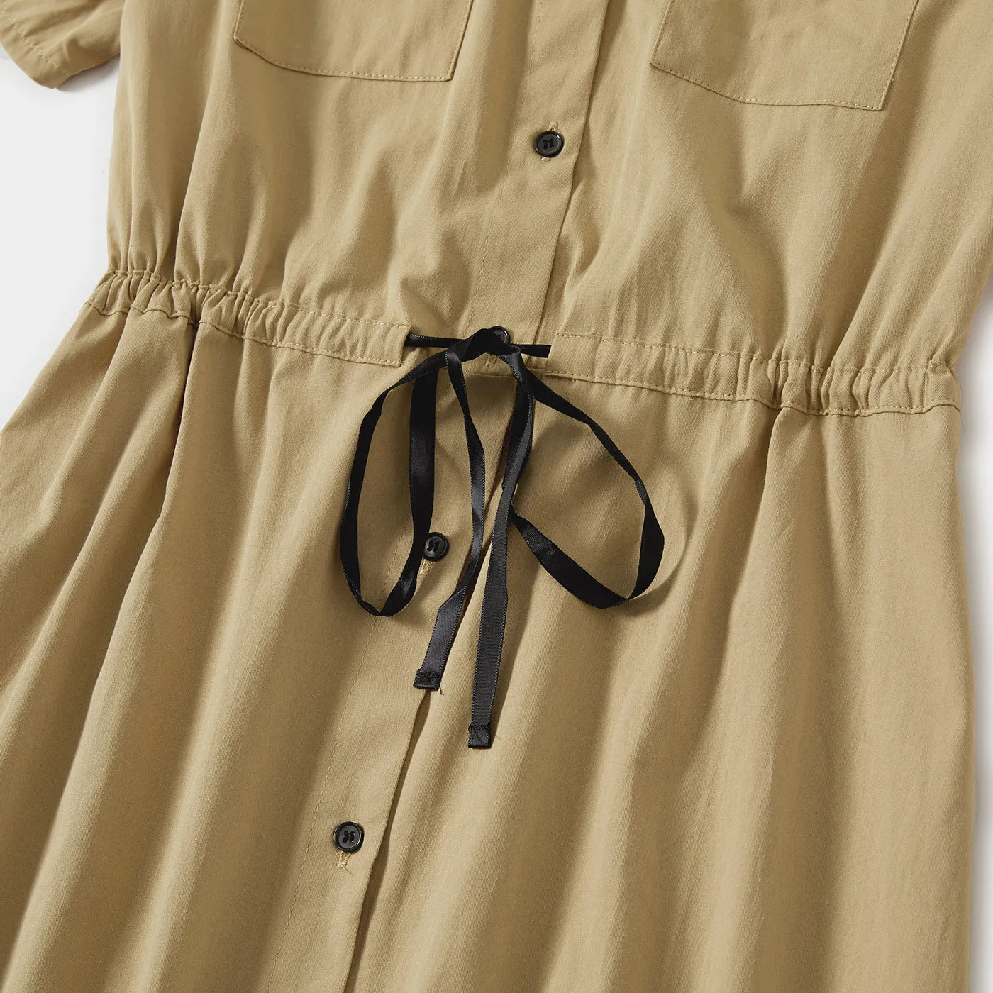 khaki Button Up Dress for Mom and Me