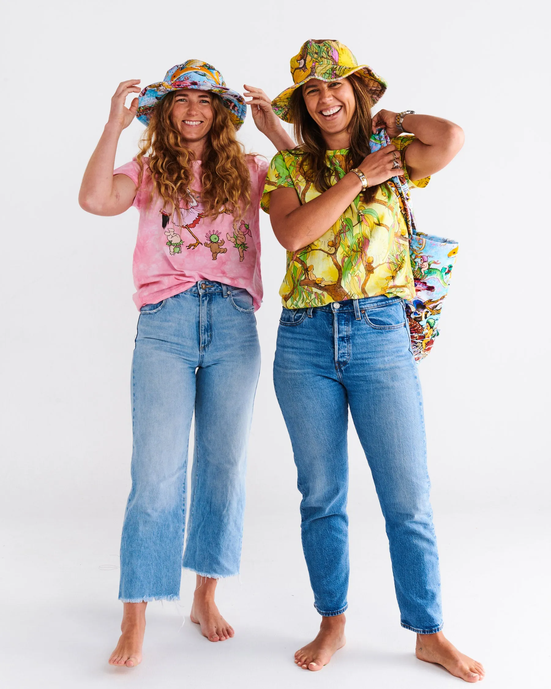 Kip & Co x May Gibbs Stork Tie Dye Organic Cotton Adult T-Shirt