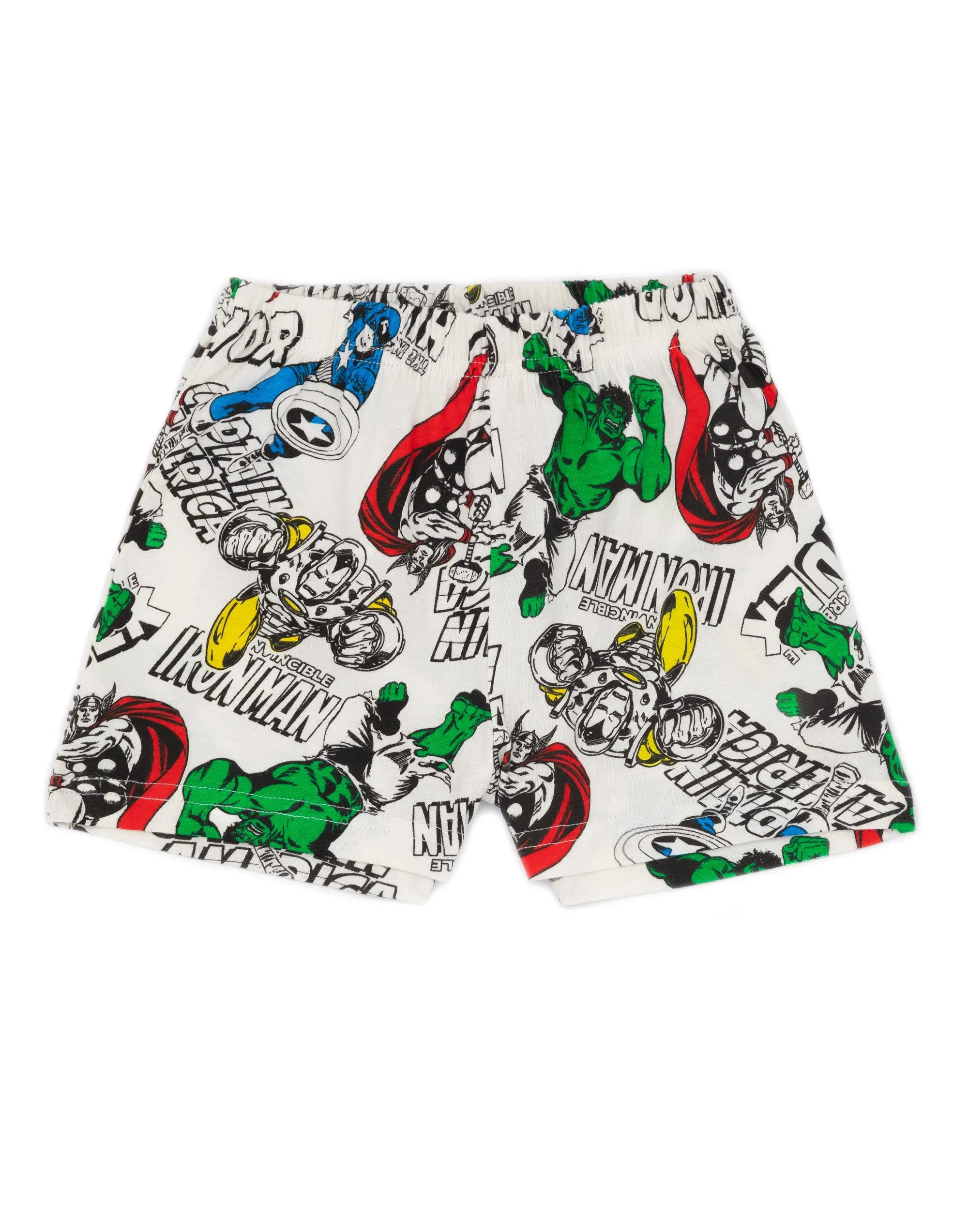 Marvel Boys White Short Sleeve T-Shirt and Shorts Pyjamas