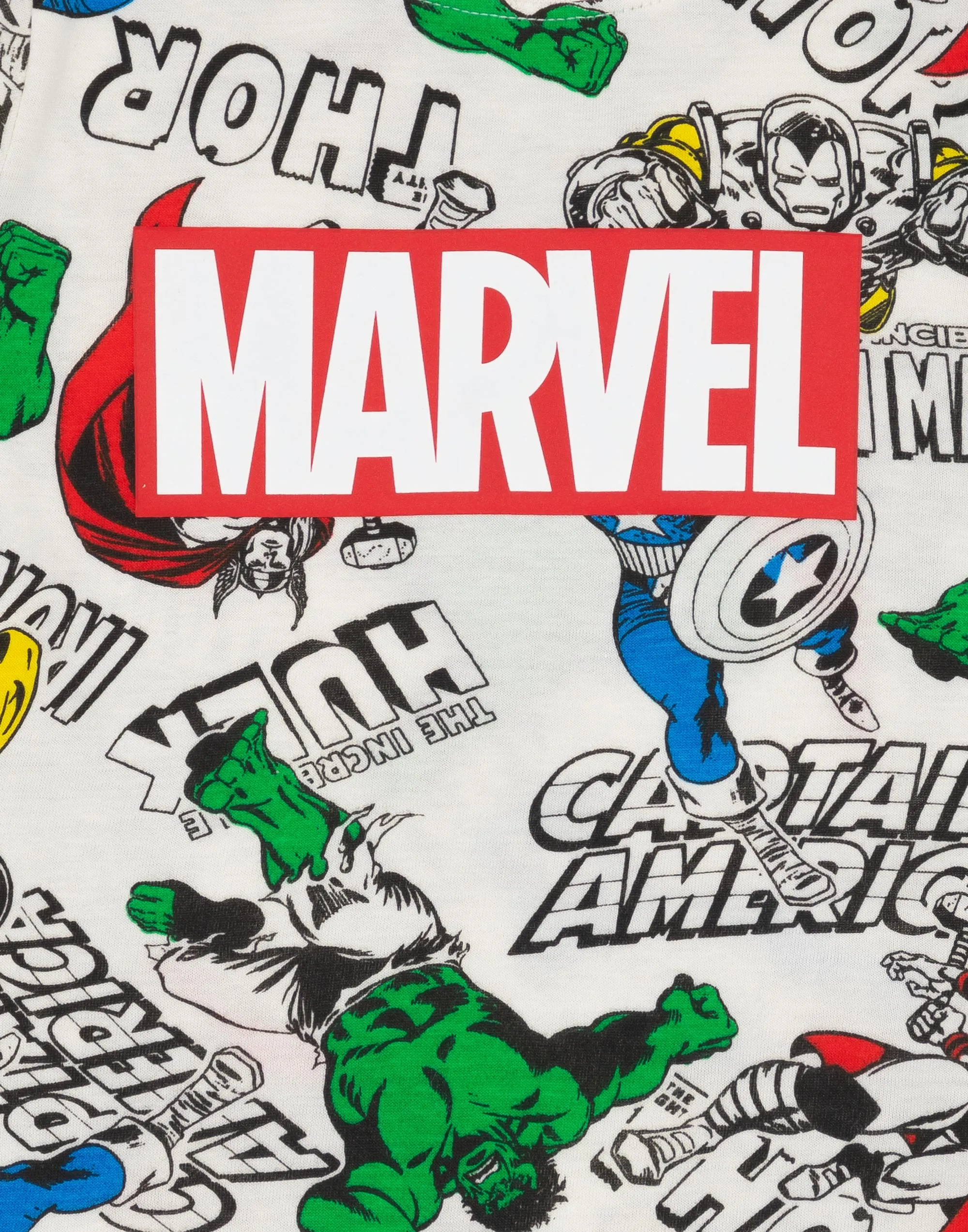 Marvel Boys White Short Sleeve T-Shirt and Shorts Pyjamas