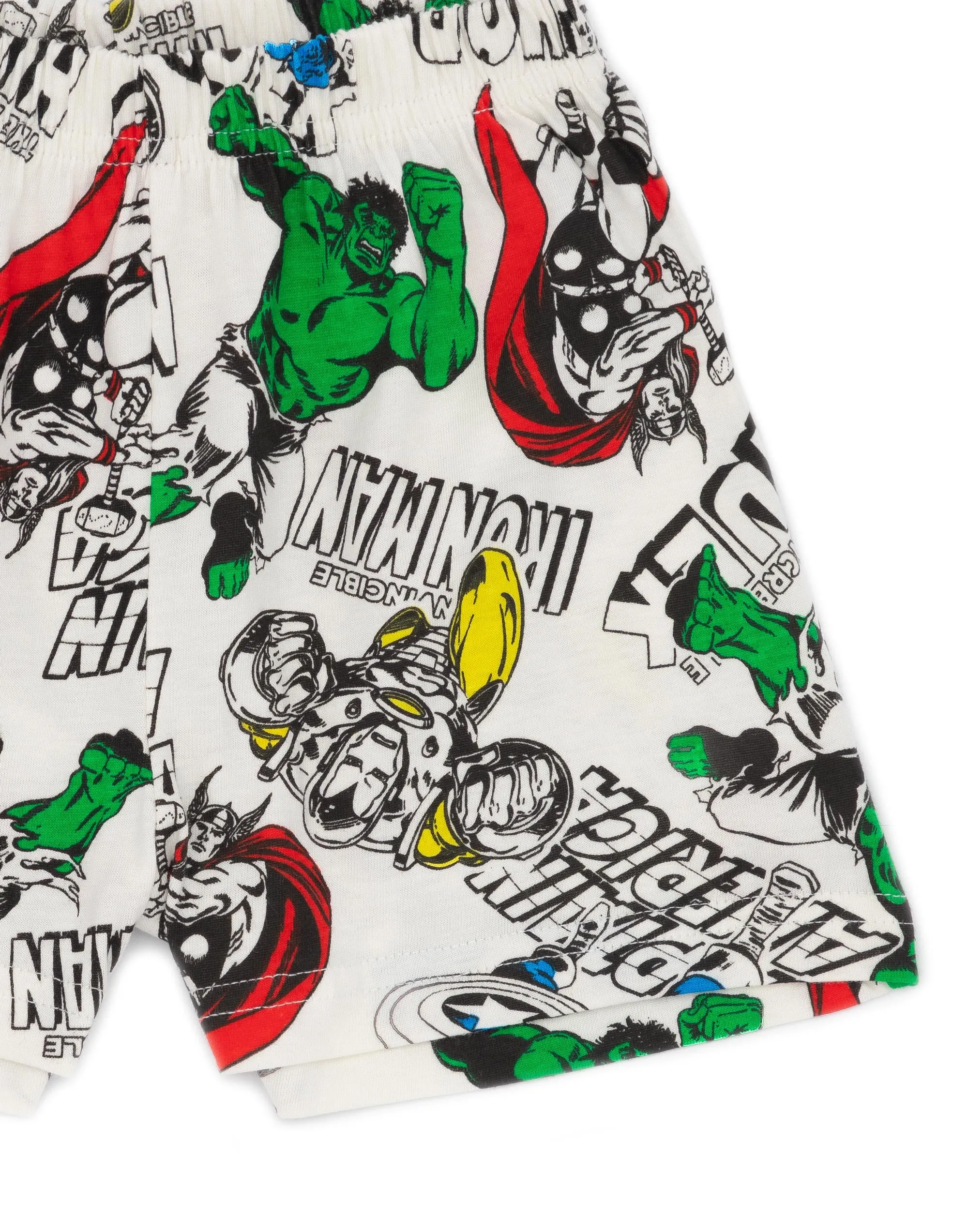 Marvel Boys White Short Sleeve T-Shirt and Shorts Pyjamas