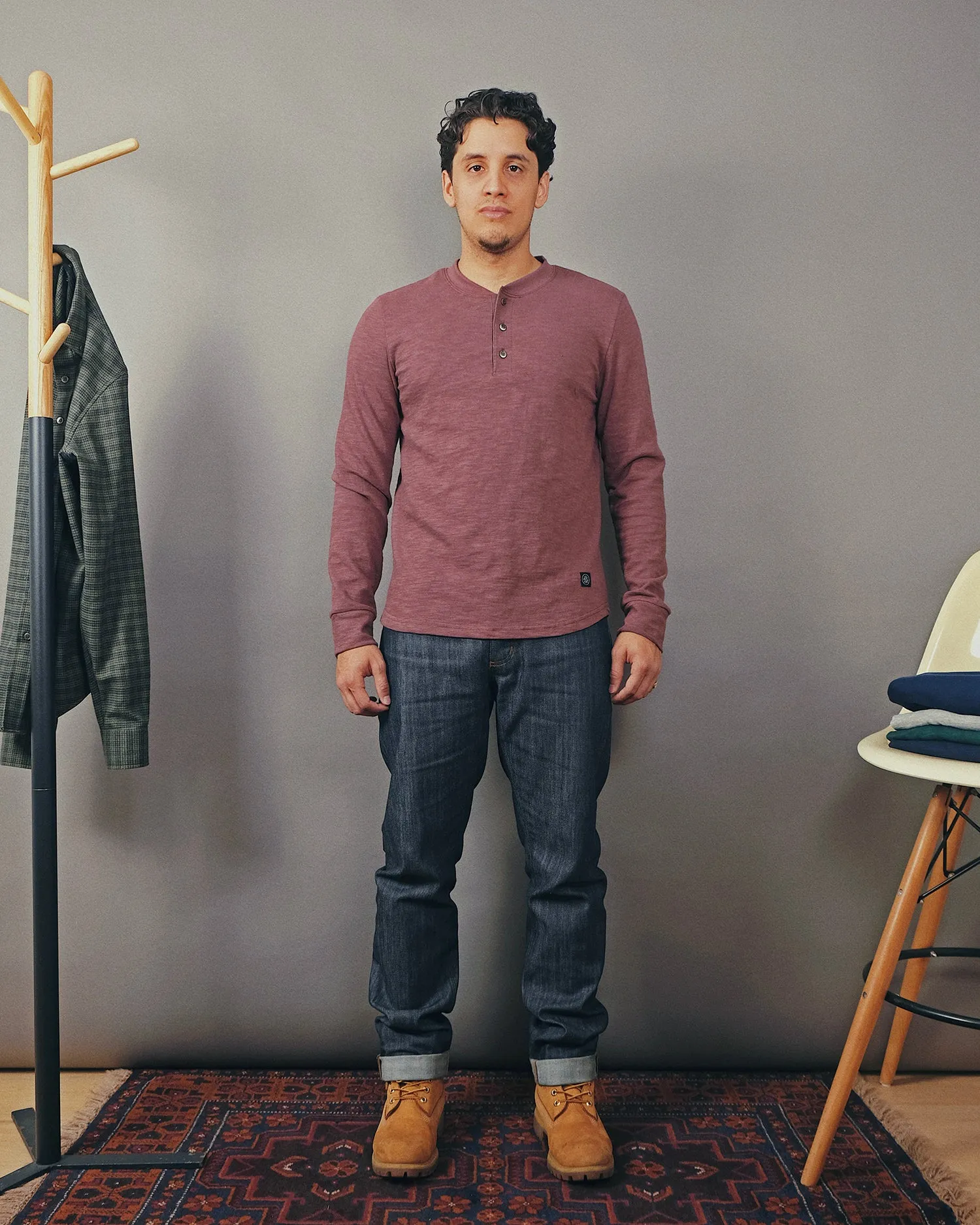 Mauve Double Slub L/S Henley