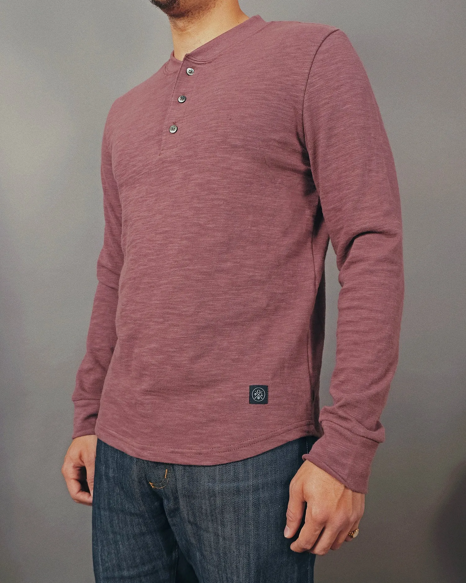 Mauve Double Slub L/S Henley