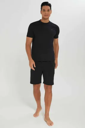 Men Black Pyjama Set (2 Piece)