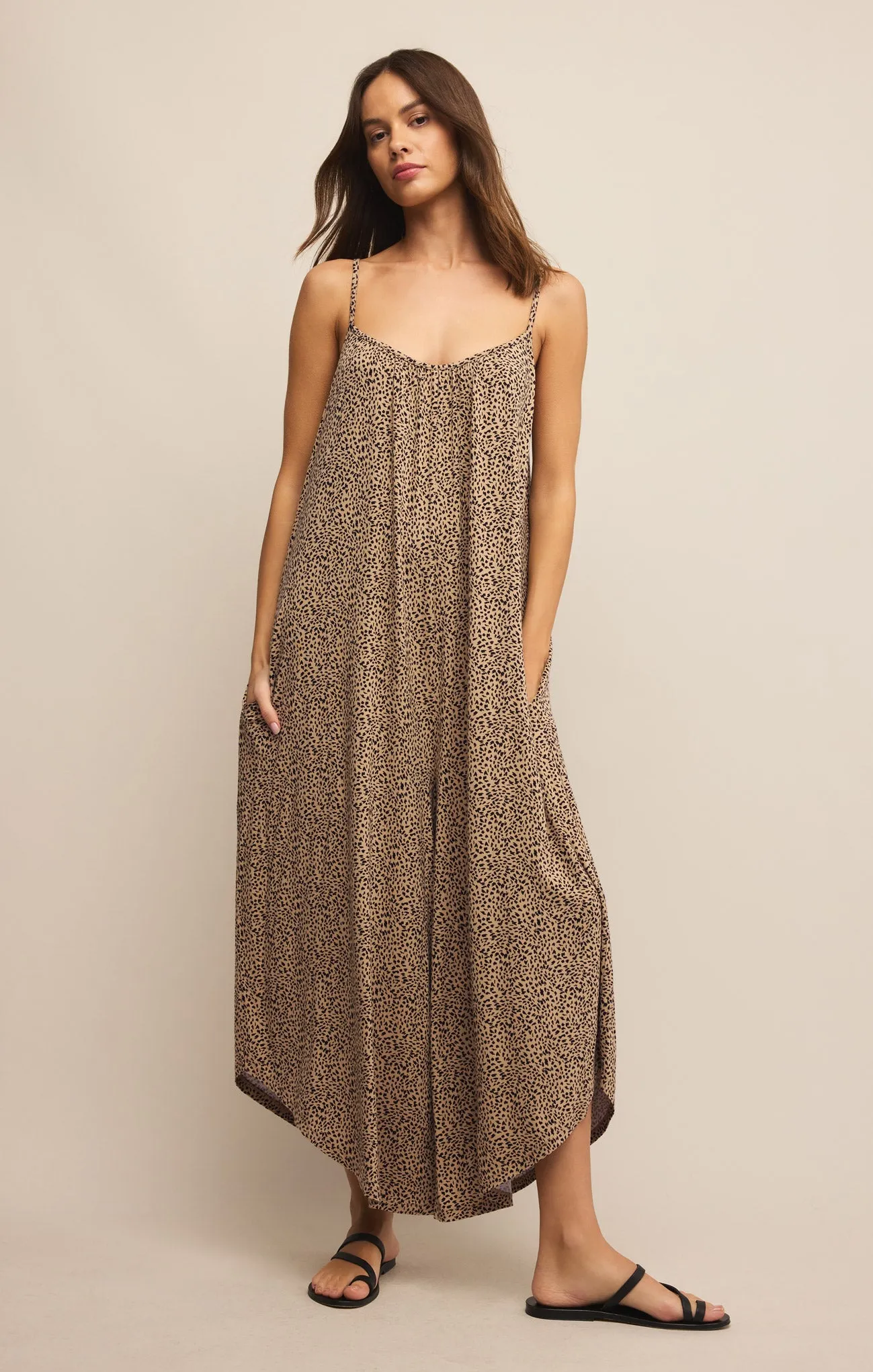 Mini Leopard Flared Jumpsuit
