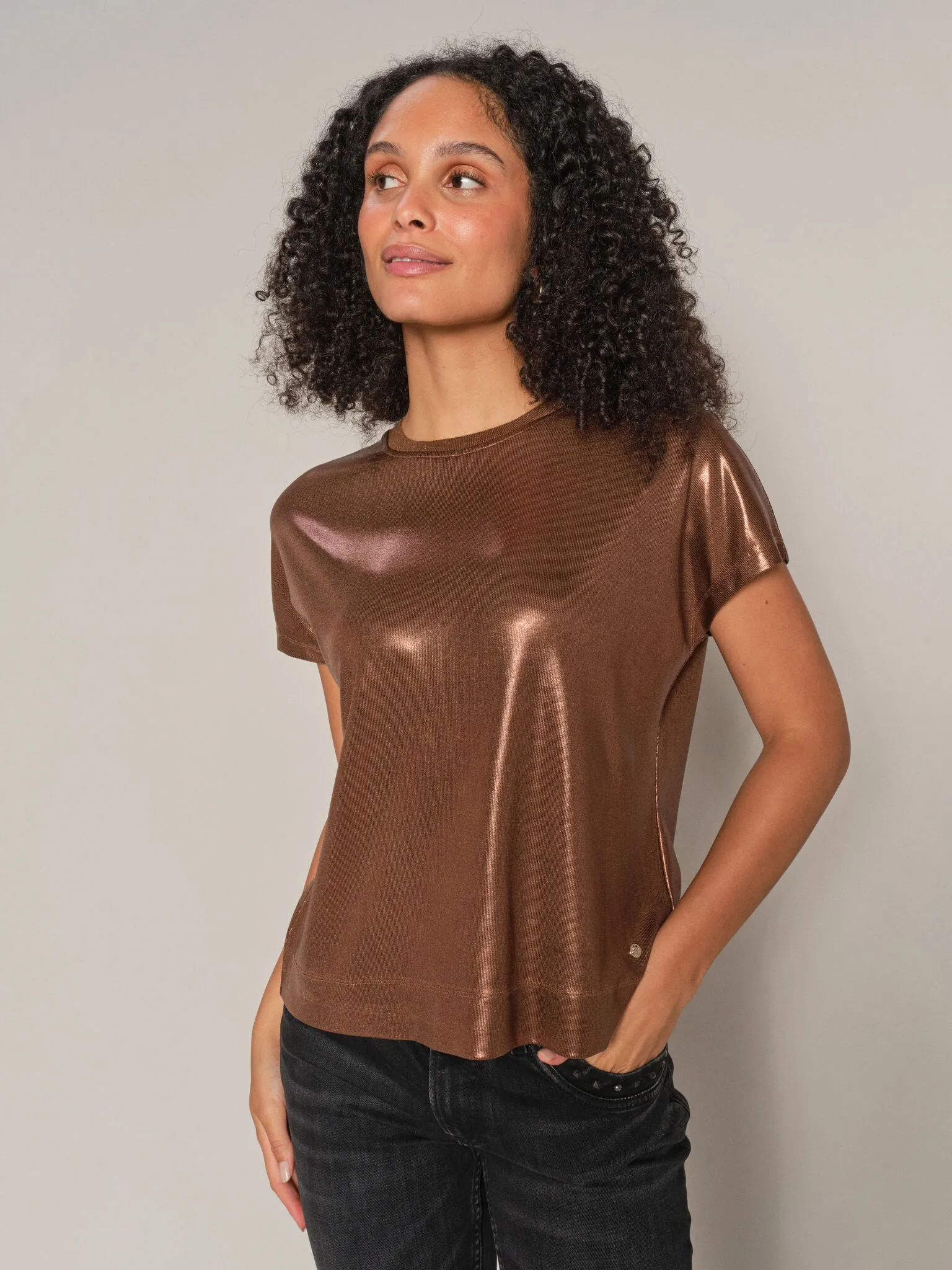 MMNivola O-Neck Metallic Tee