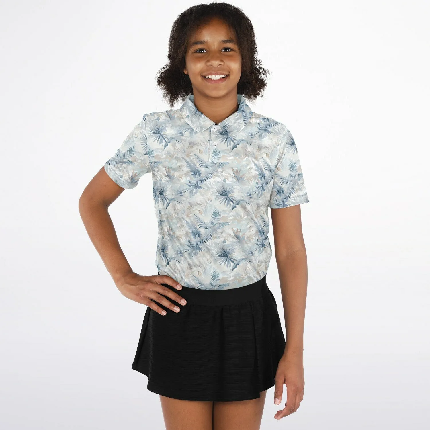 Neutral Tropic Toile- Youth Polo Shirt