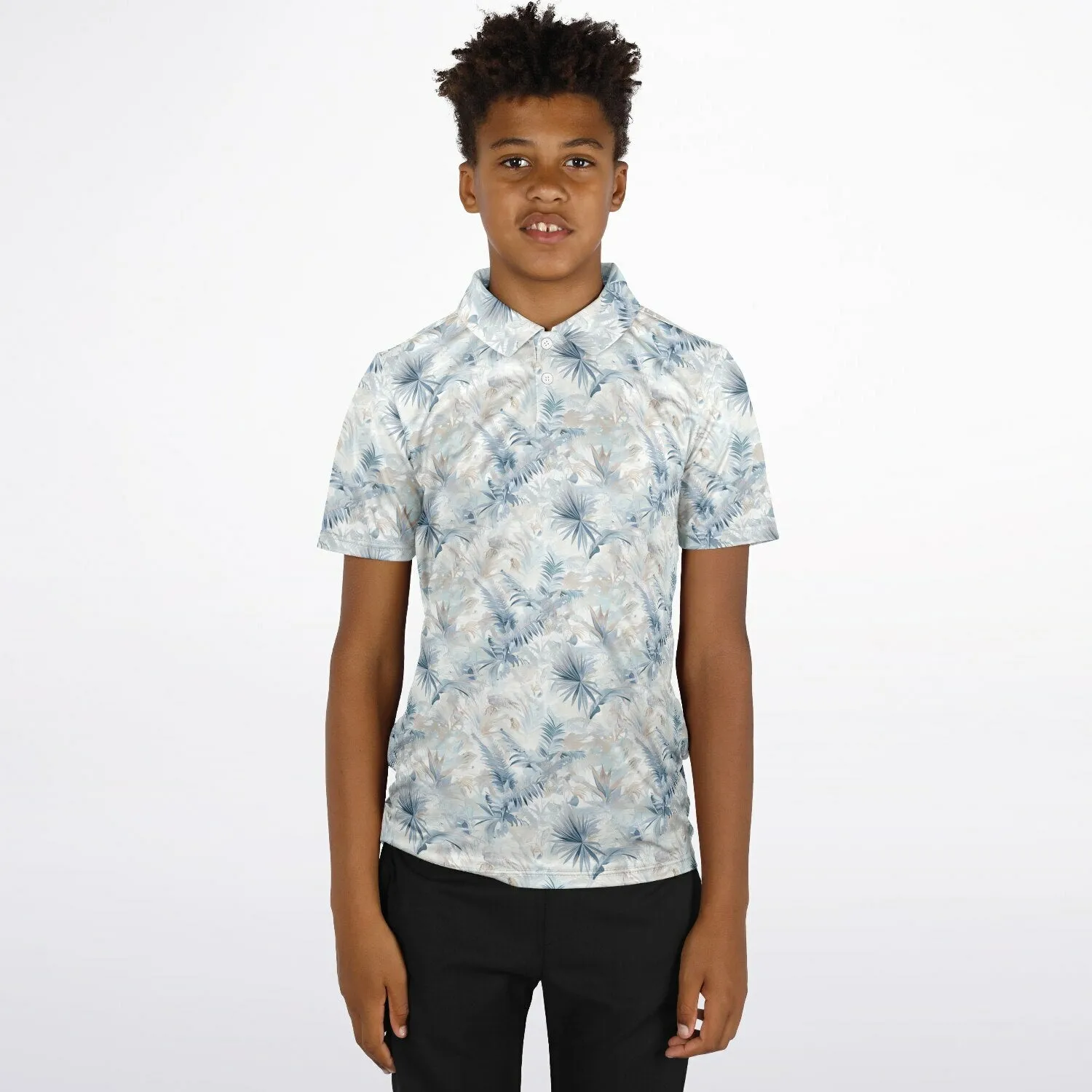 Neutral Tropic Toile- Youth Polo Shirt