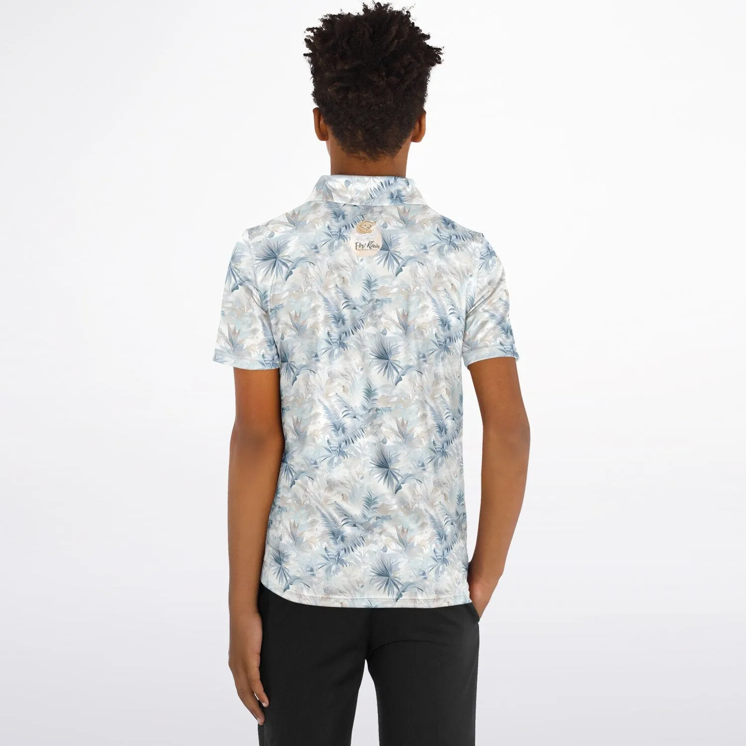 Neutral Tropic Toile- Youth Polo Shirt
