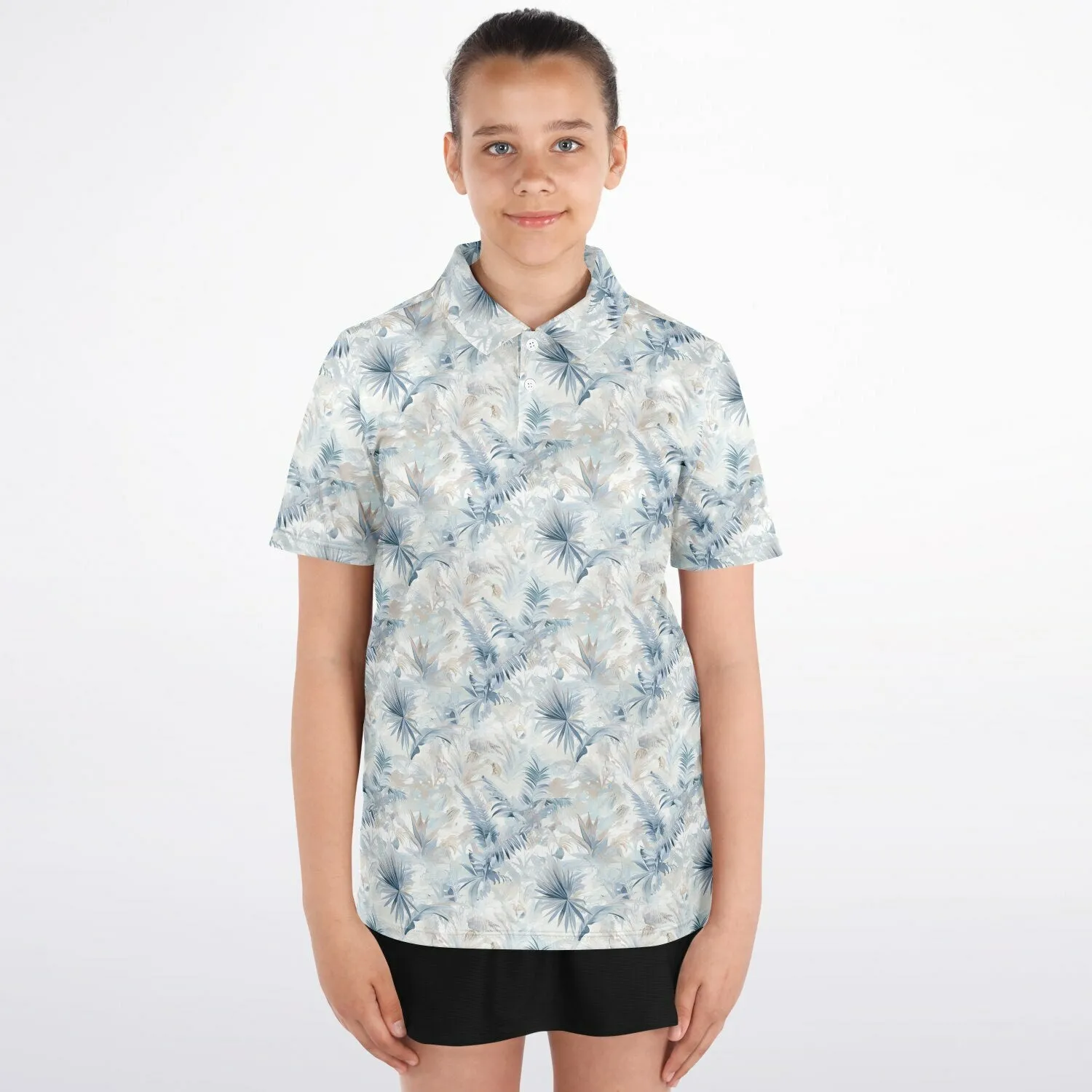 Neutral Tropic Toile- Youth Polo Shirt