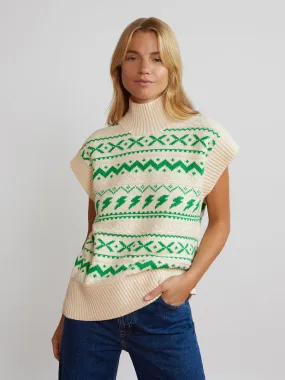 Olivia Green Lightening Knit Vest
