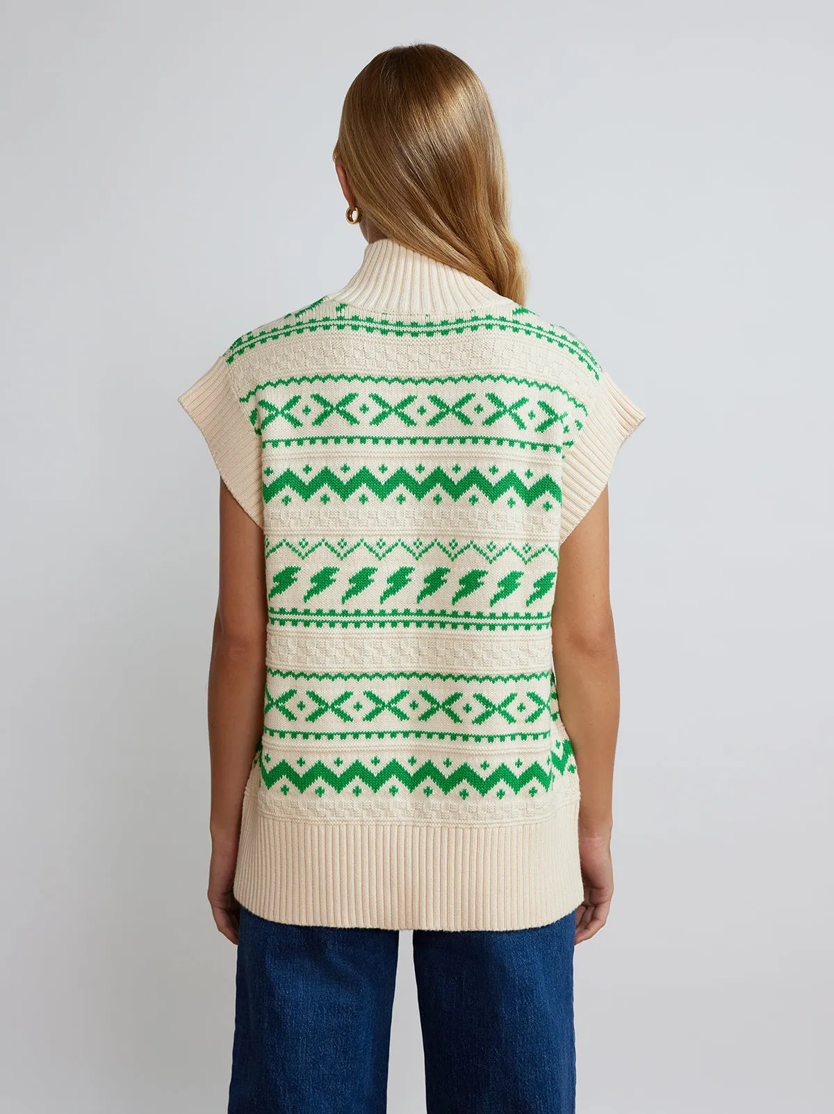 Olivia Green Lightening Knit Vest