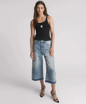 ONE TEASPOON BLACK FINE RIB SINGLET