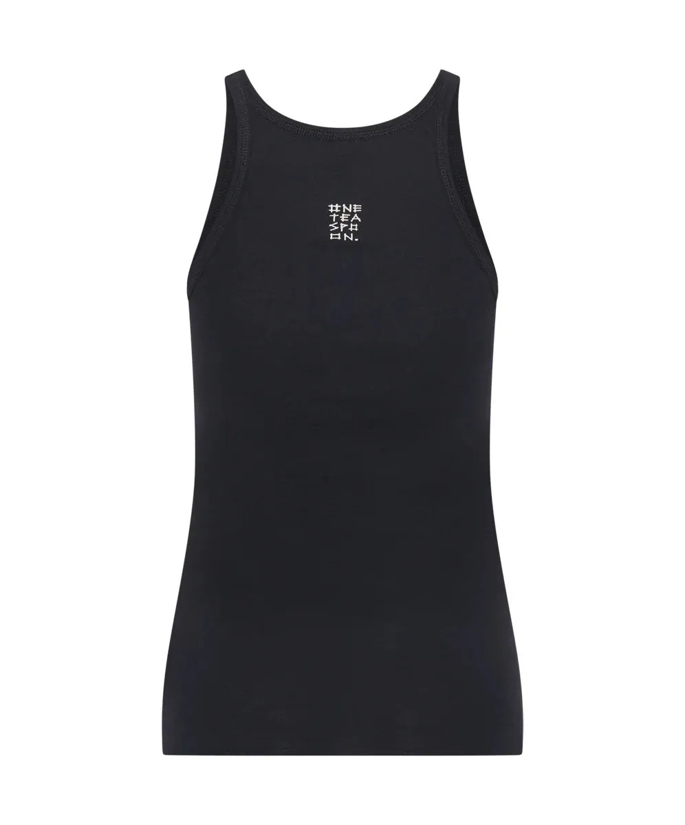 ONE TEASPOON BLACK FINE RIB SINGLET