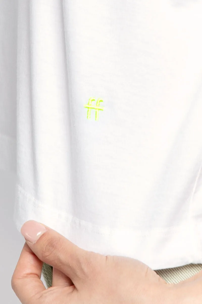 Oversized Cropped T-Shirt in Bianco